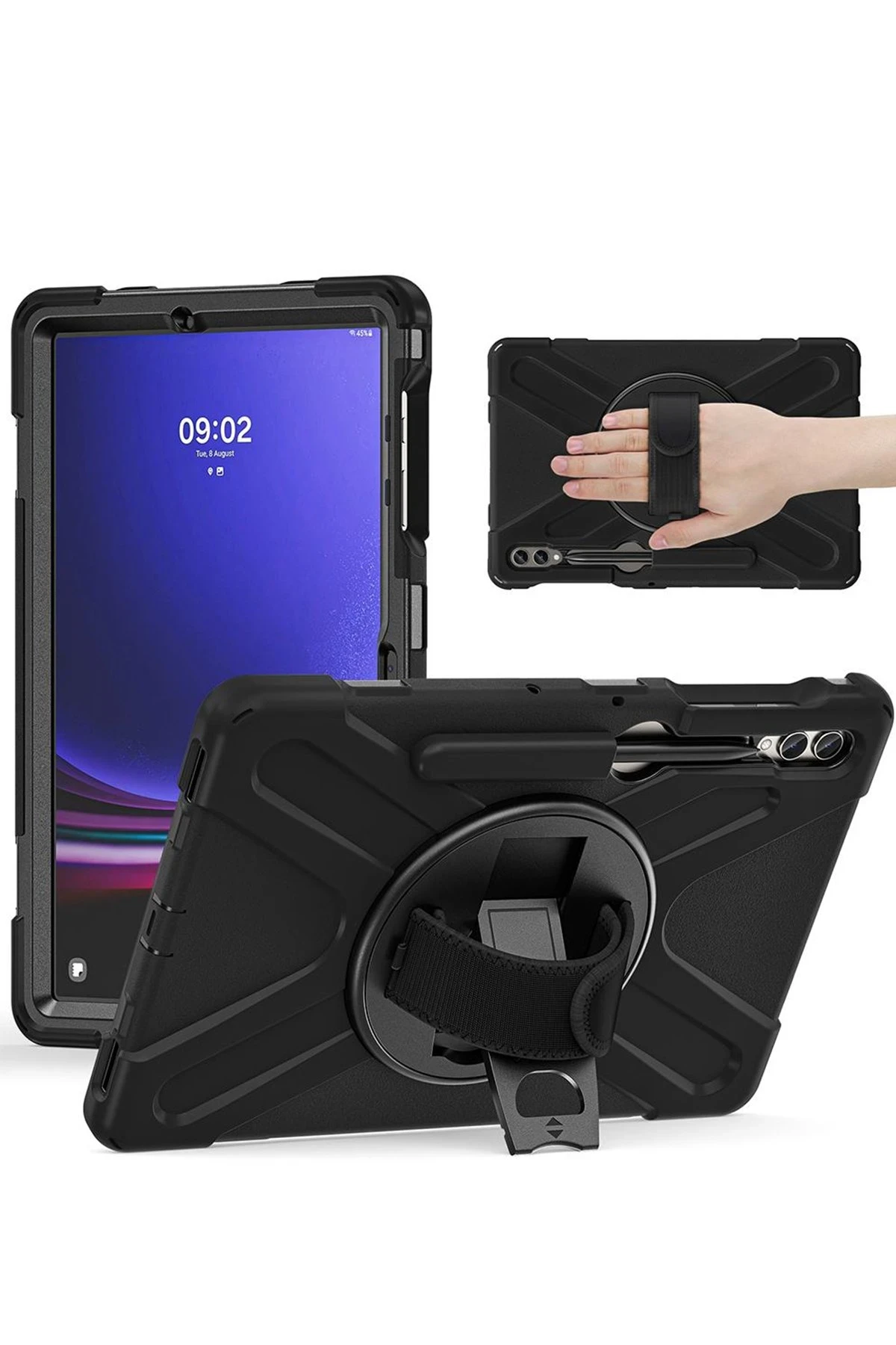 Newface Samsung Galaxy X610 Tab S9 FE Plus 12.4 Kılıf Amazing Tablet Kapak - Siyah