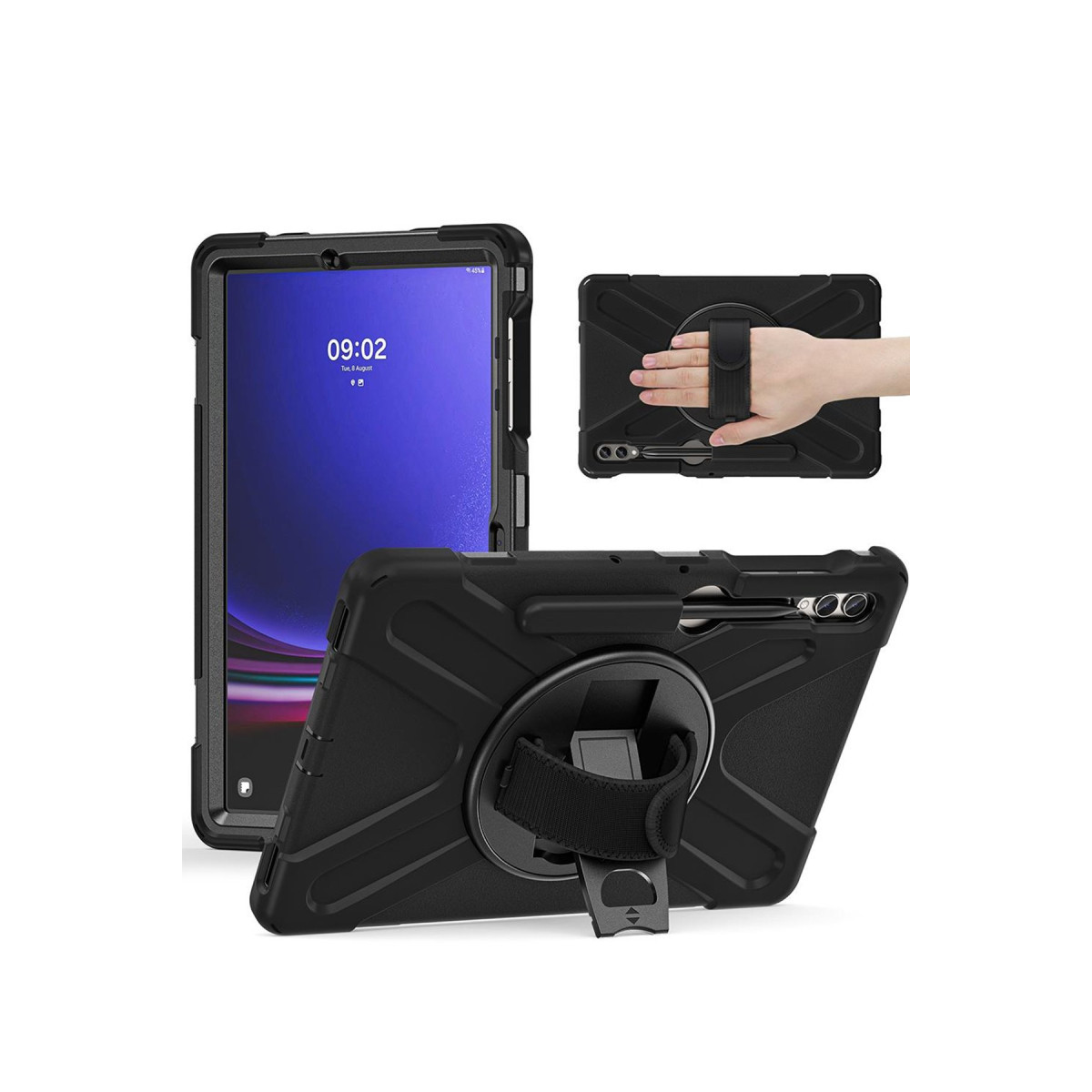Newface Samsung Galaxy X610 Tab S9 FE Plus 12.4 Kılıf Amazing Tablet Kapak - Siyah — görsel 9