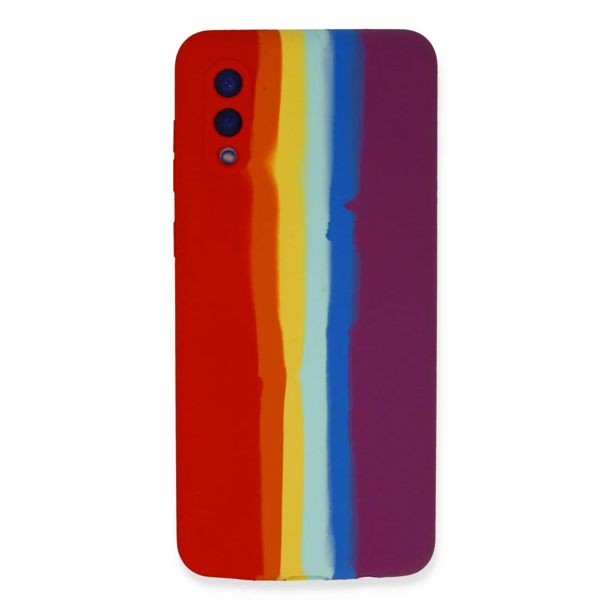 Newface Samsung Galaxy A02 Kılıf Ebruli Lansman Silikon - Kırmızı-Mor — görsel 4