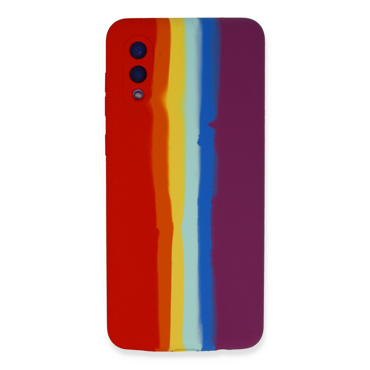Newface Samsung Galaxy A02 Kılıf Ebruli Lansman Silikon - Kırmızı-Mor — görsel 7