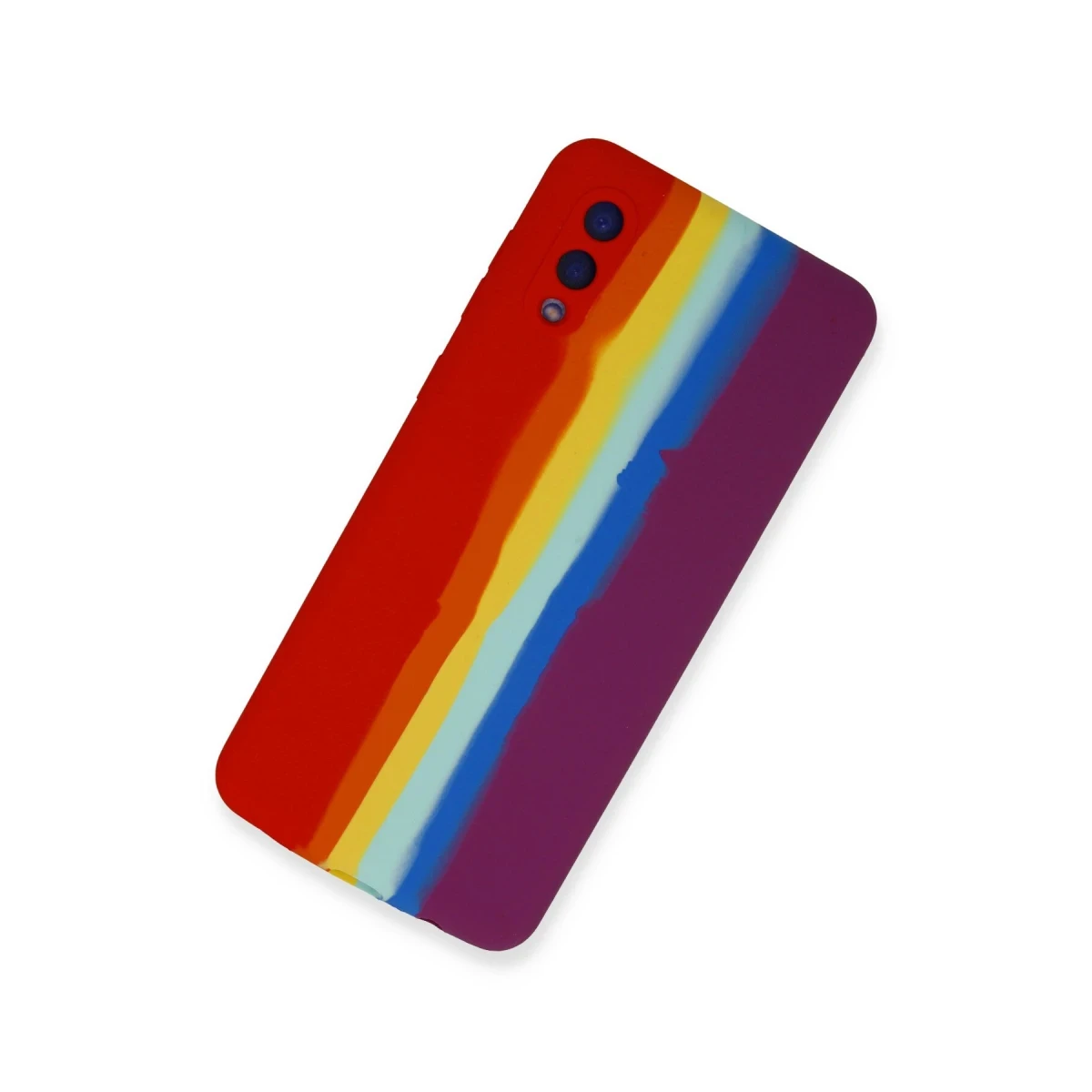 Newface Samsung Galaxy A02 Kılıf Ebruli Lansman Silikon - Kırmızı-Mor — görsel 5