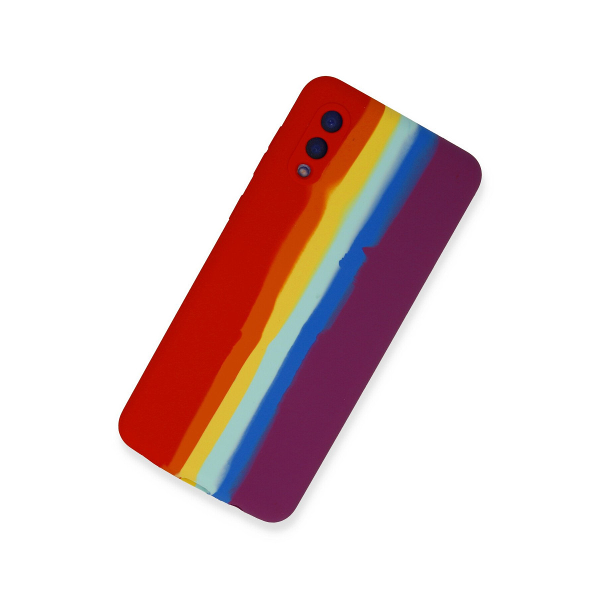 Newface Samsung Galaxy A02 Kılıf Ebruli Lansman Silikon - Kırmızı-Mor — görsel 8