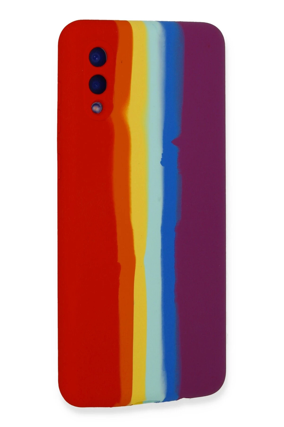 Newface Samsung Galaxy A02 Kılıf Ebruli Lansman Silikon - Kırmızı-Mor — görsel 3