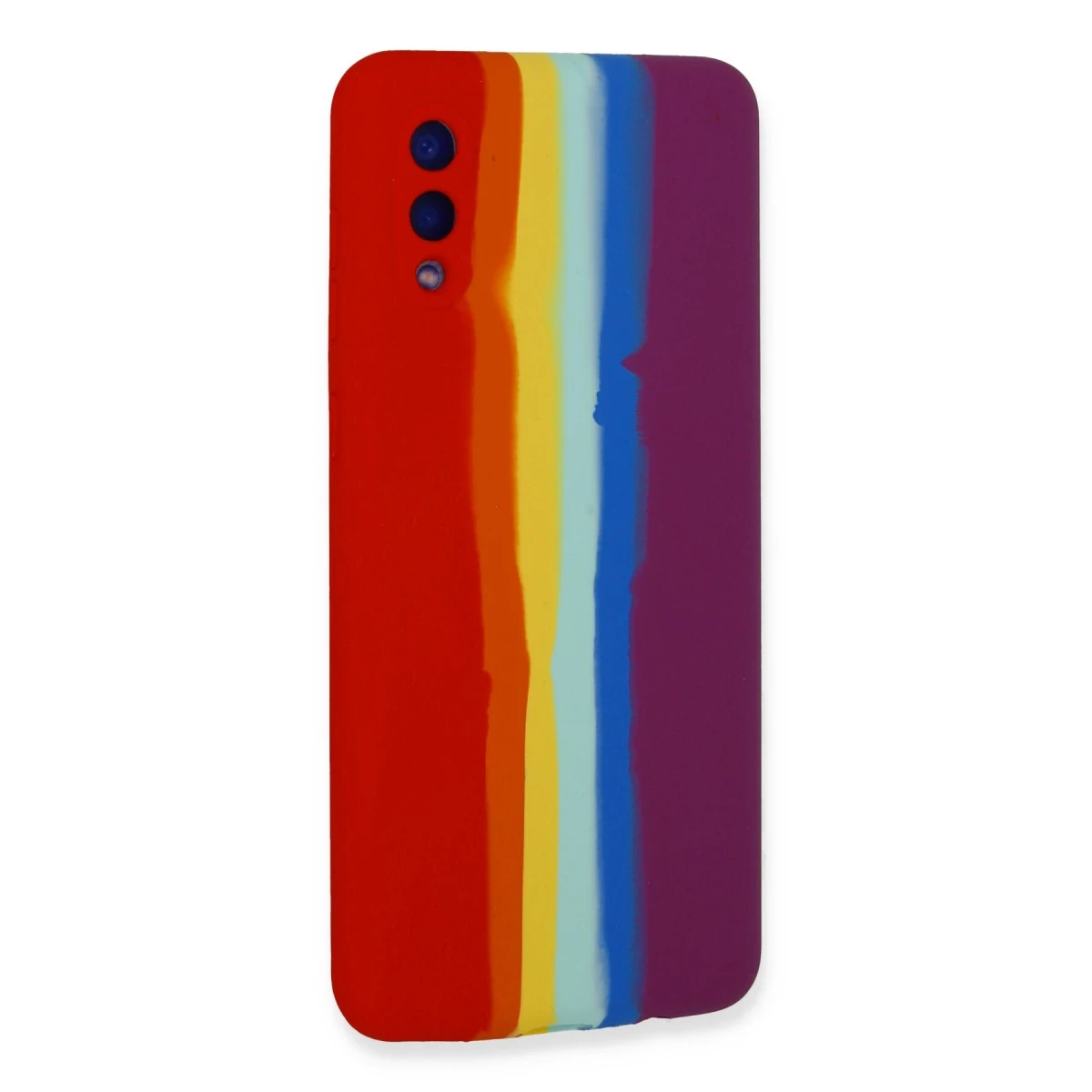 Newface Samsung Galaxy A02 Kılıf Ebruli Lansman Silikon - Kırmızı-Mor — görsel 6