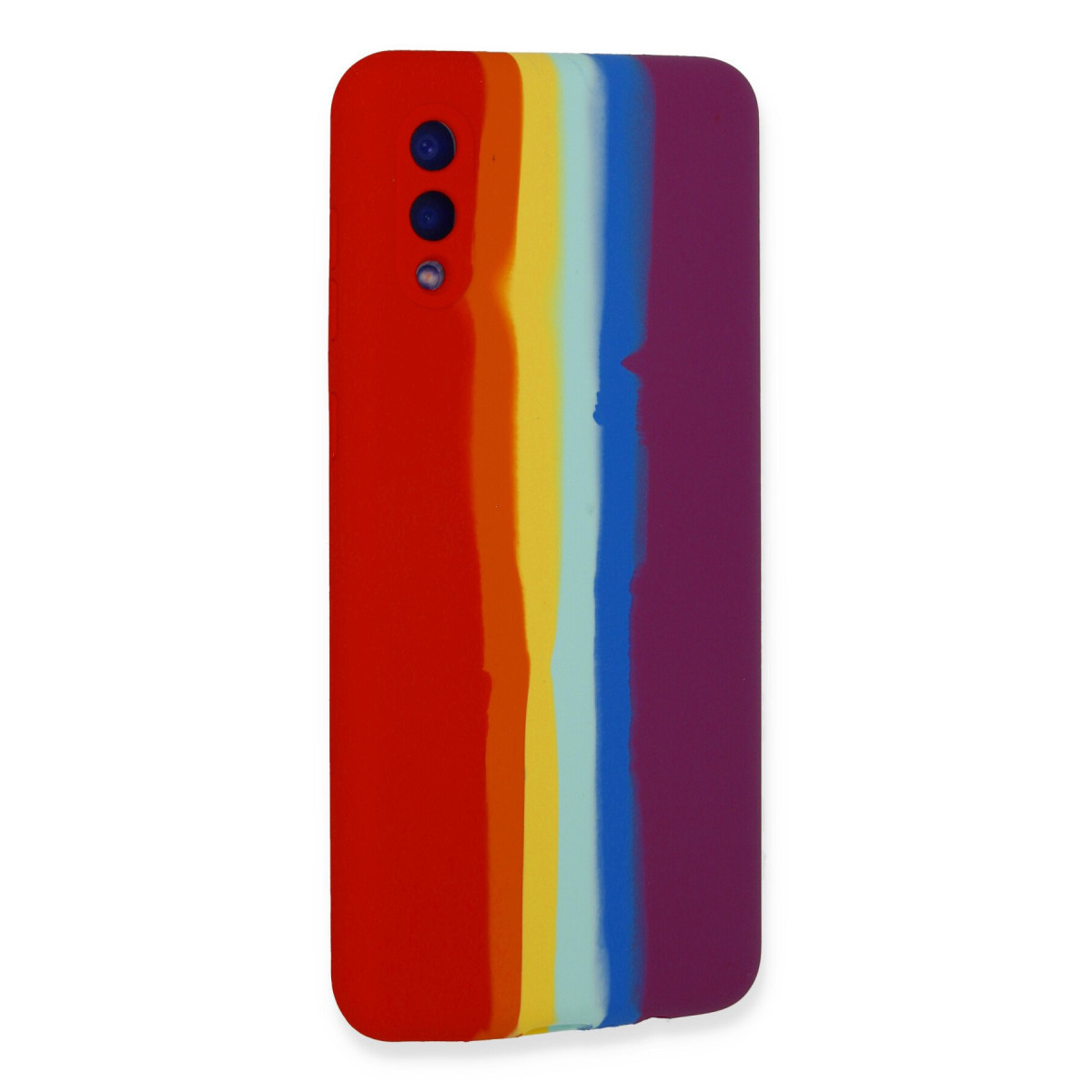 Newface Samsung Galaxy A02 Kılıf Ebruli Lansman Silikon - Kırmızı-Mor — görsel 9