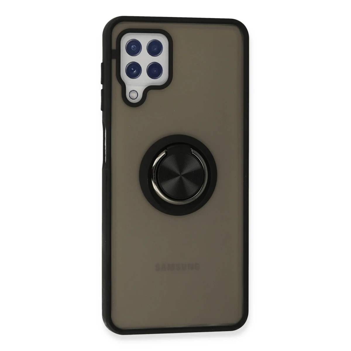 Newface Samsung Galaxy A22 Kılıf Montreal Yüzüklü Silikon Kapak - Siyah — görsel 6