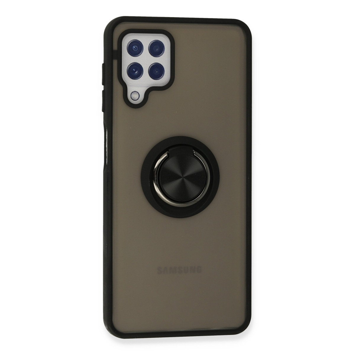 Newface Samsung Galaxy A22 Kılıf Montreal Yüzüklü Silikon Kapak - Siyah — görsel 9