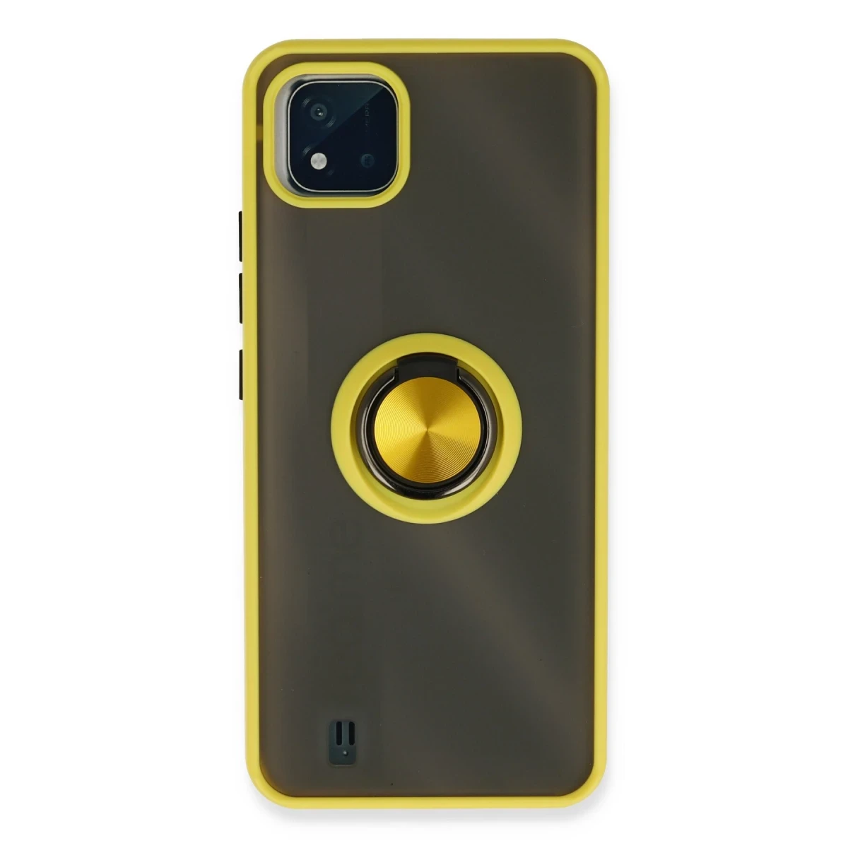 Newface Realme C11 2021 Kılıf Montreal Yüzüklü Silikon Kapak - Sarı