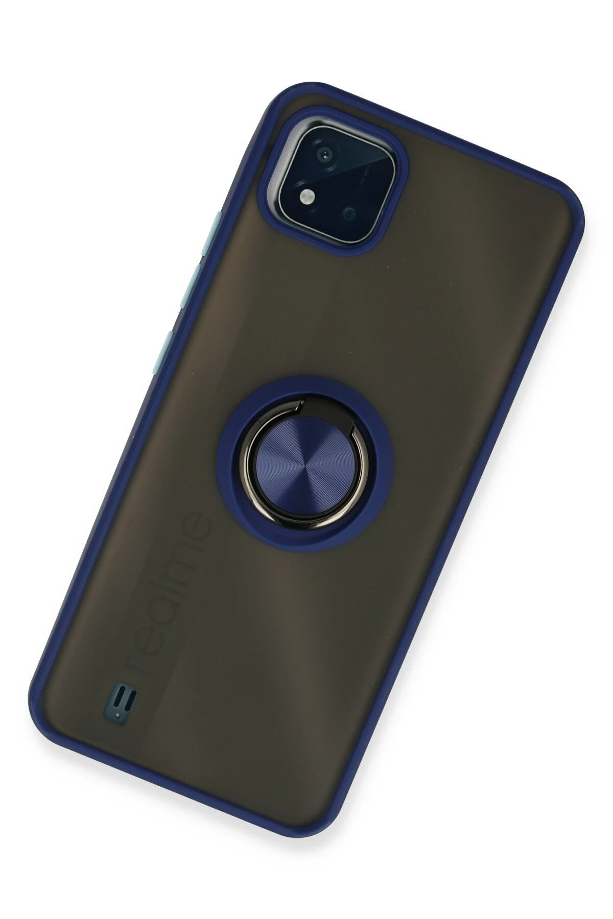 Newface Realme C11 2021 Kılıf Montreal Yüzüklü Silikon Kapak - Lacivert