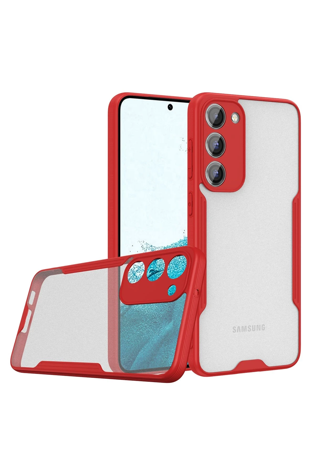 Newface Samsung Galaxy S23 Plus Kılıf Platin Silikon - Kırmızı