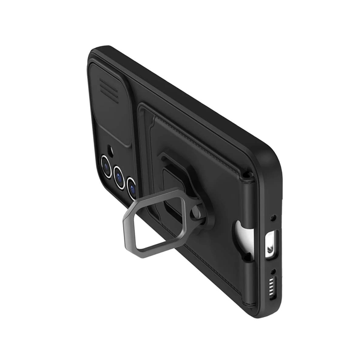 Newface Samsung Galaxy A34 5G Kılıf Zuma Kartvizitli Yüzüklü Silikon - Siyah — görsel 7
