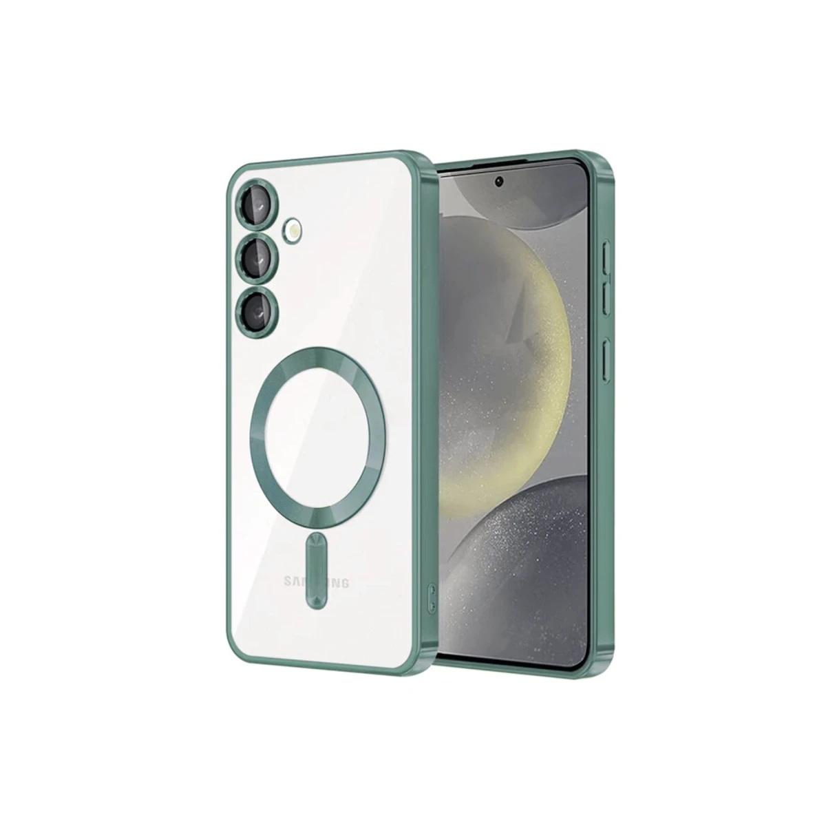 Newface Samsung Galaxy S24 Plus Kılıf Kross Magneticsafe Kapak - Koyu Yeşil