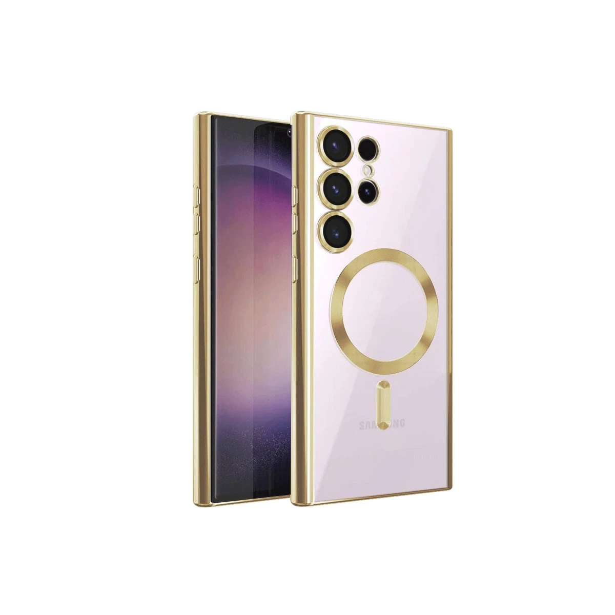 Newface Samsung Galaxy S24 Ultra Kılıf Kross Magneticsafe Kapak - Gold