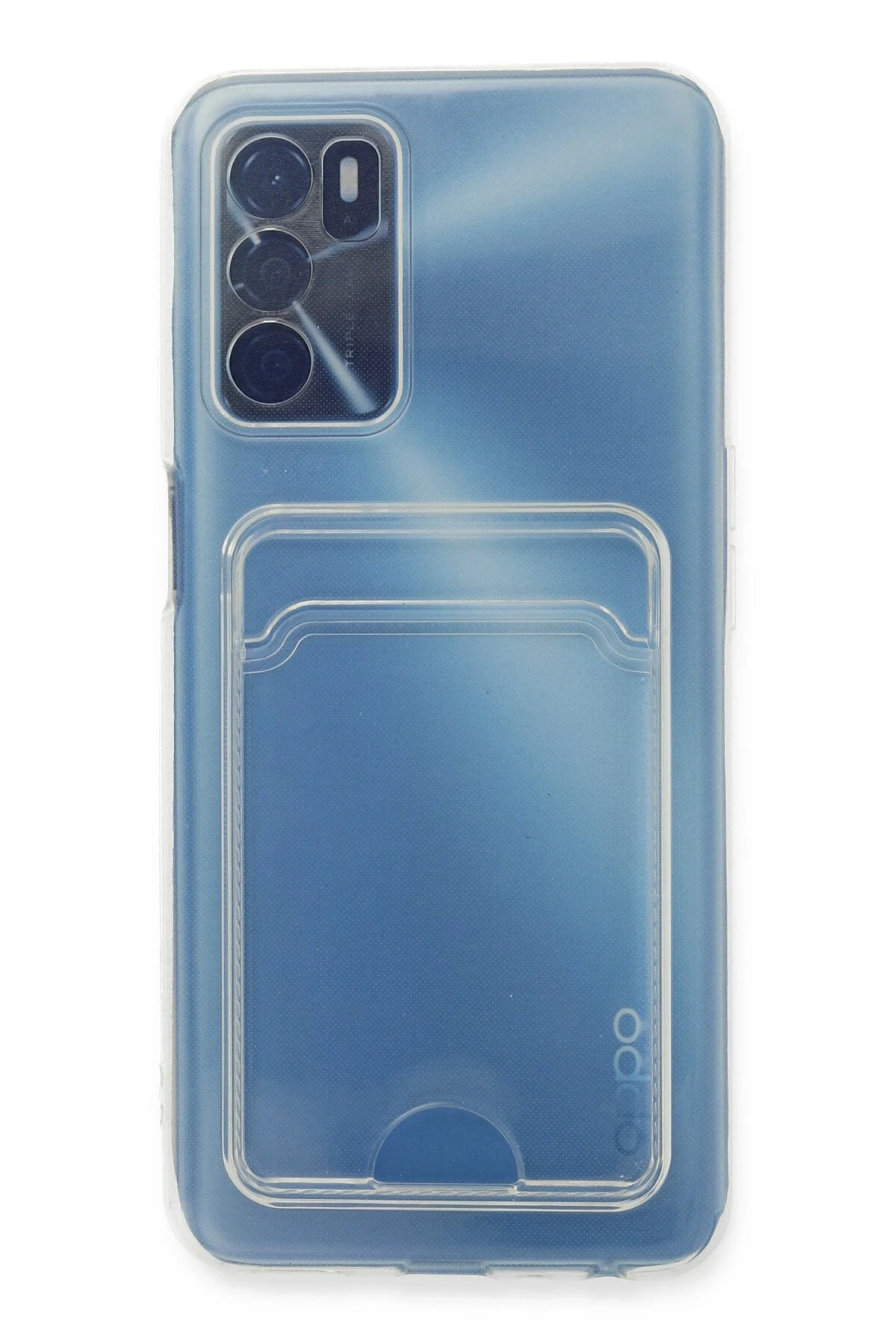 Newface Oppo A16 Kılıf Kart Şeffaf Silikon - Şeffaf