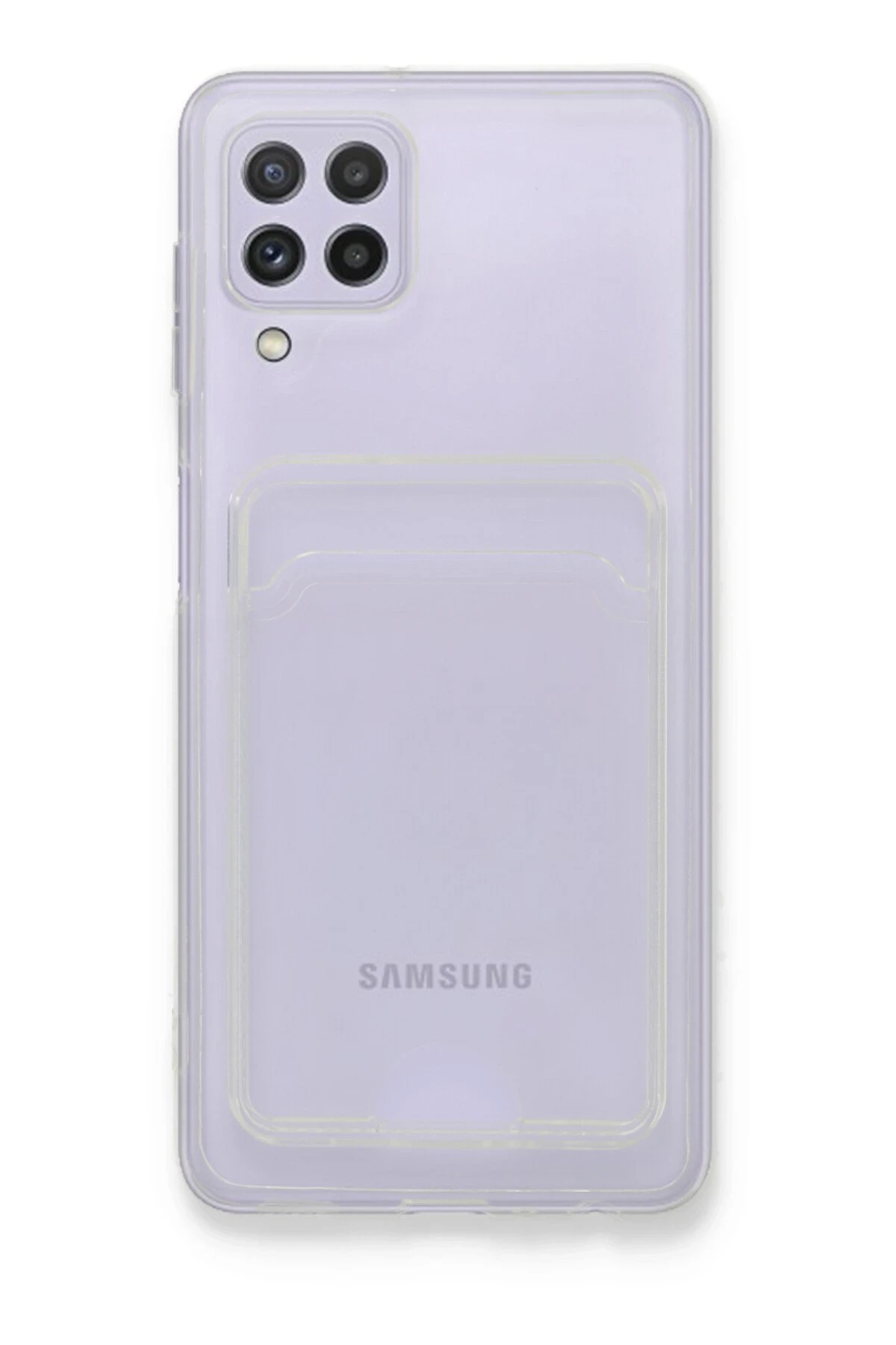 Newface Samsung Galaxy A22 Kılıf Kart Şeffaf Silikon - Şeffaf
