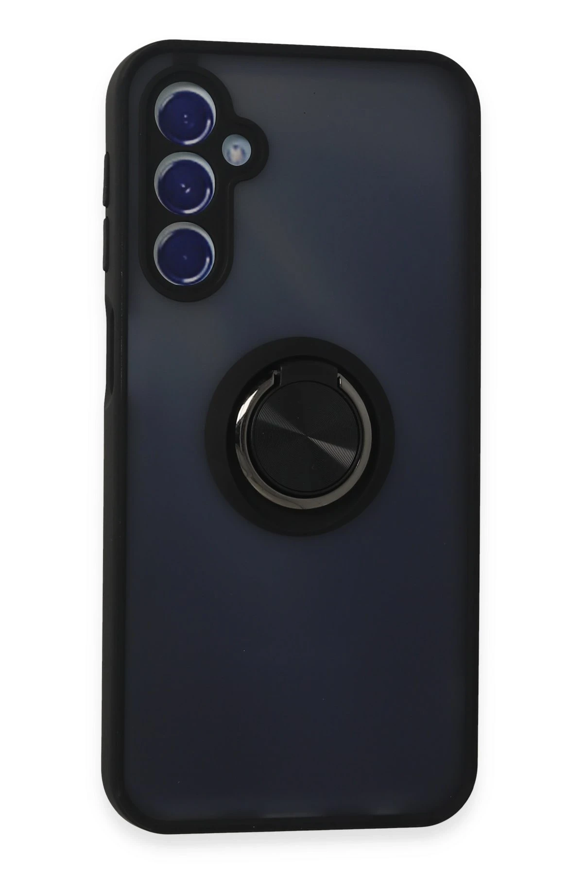 Newface Samsung Galaxy M34 5G Kılıf Montreal Yüzüklü Silikon Kapak - Siyah