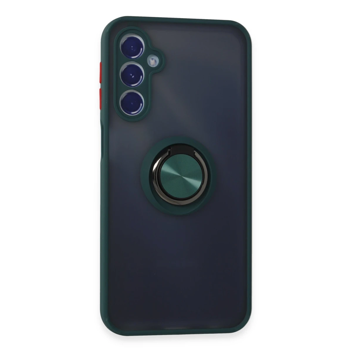 Newface Samsung Galaxy M34 5G Kılıf Montreal Yüzüklü Silikon Kapak - Yeşil