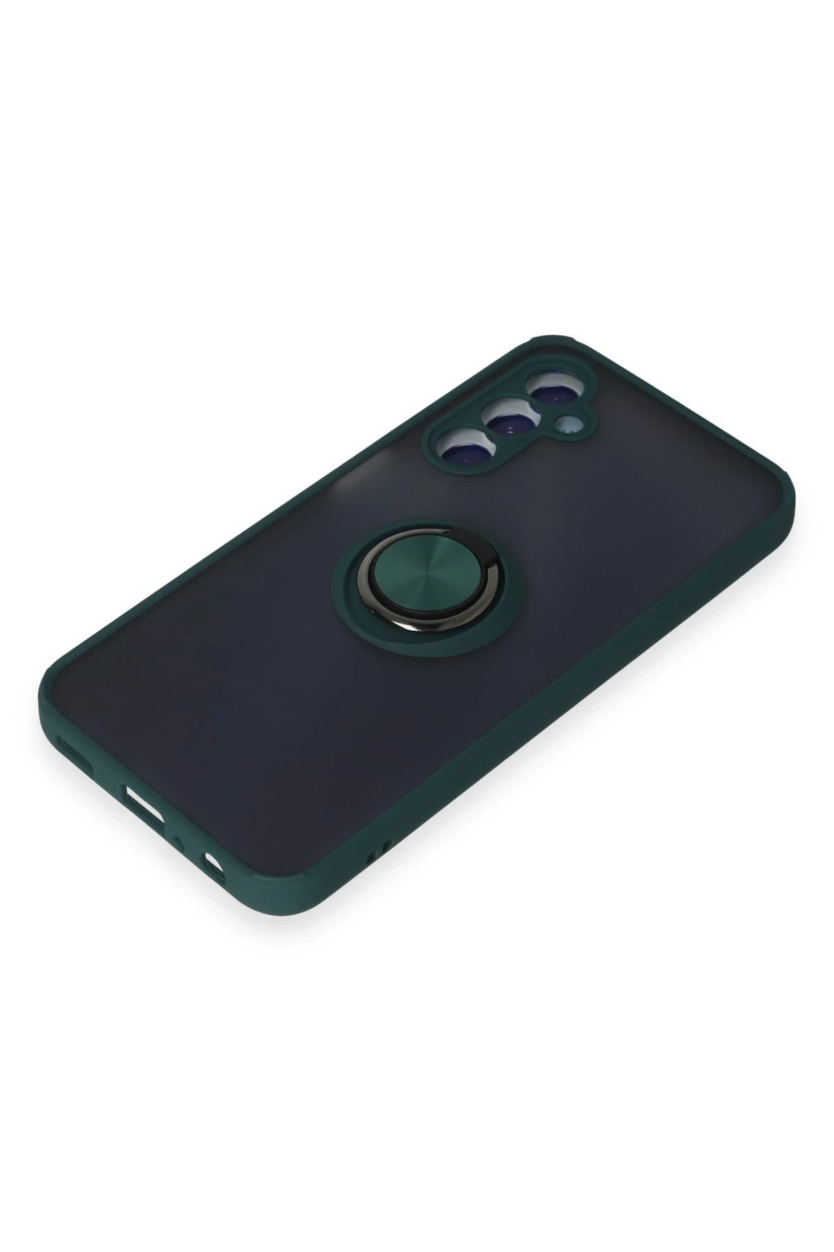 Newface Samsung Galaxy M34 5G Kılıf Montreal Yüzüklü Silikon Kapak - Yeşil