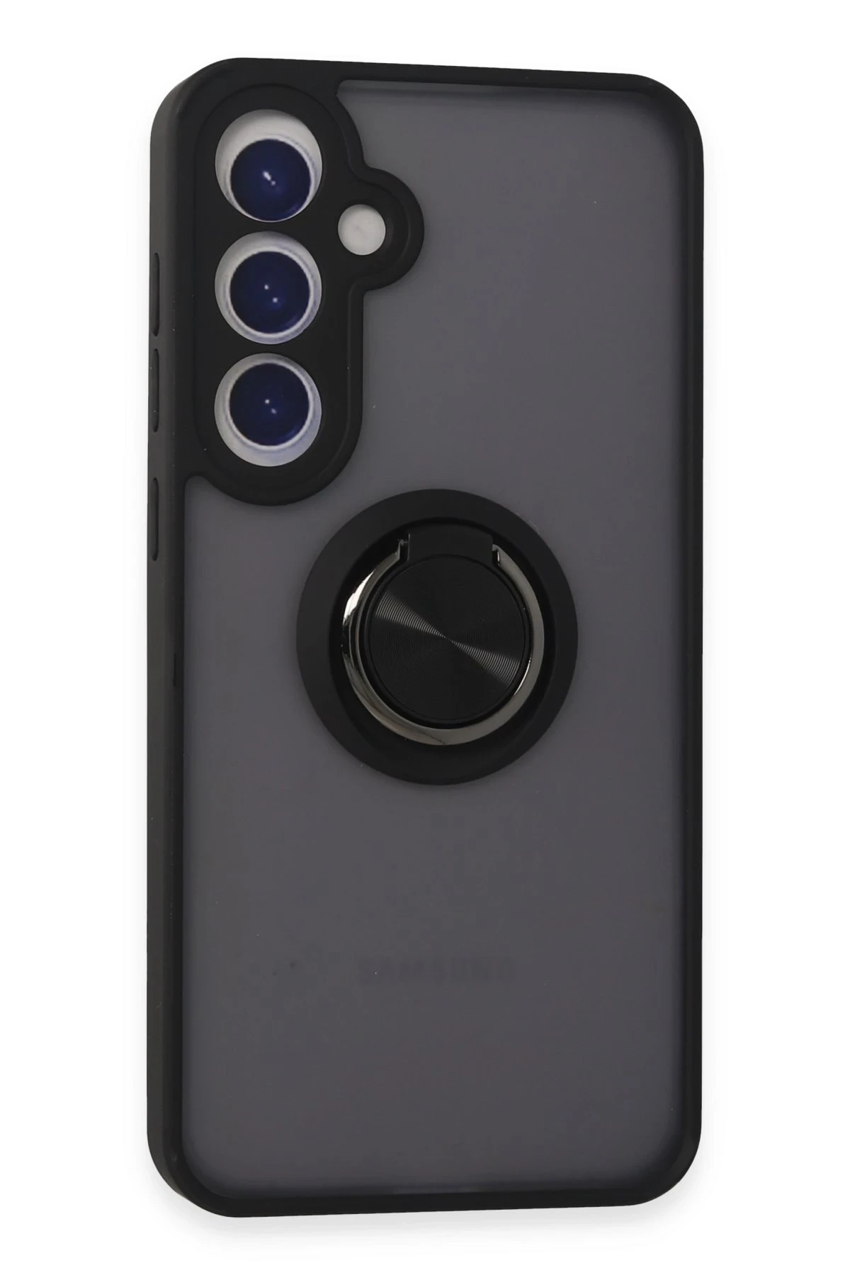 Newface Samsung Galaxy S24 Plus Kılıf Montreal Yüzüklü Silikon Kapak - Siyah