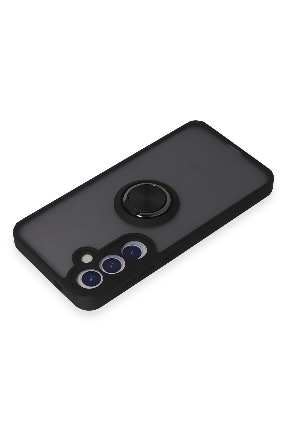 Newface Samsung Galaxy S24 Plus Kılıf Montreal Yüzüklü Silikon Kapak - Siyah — görsel 3