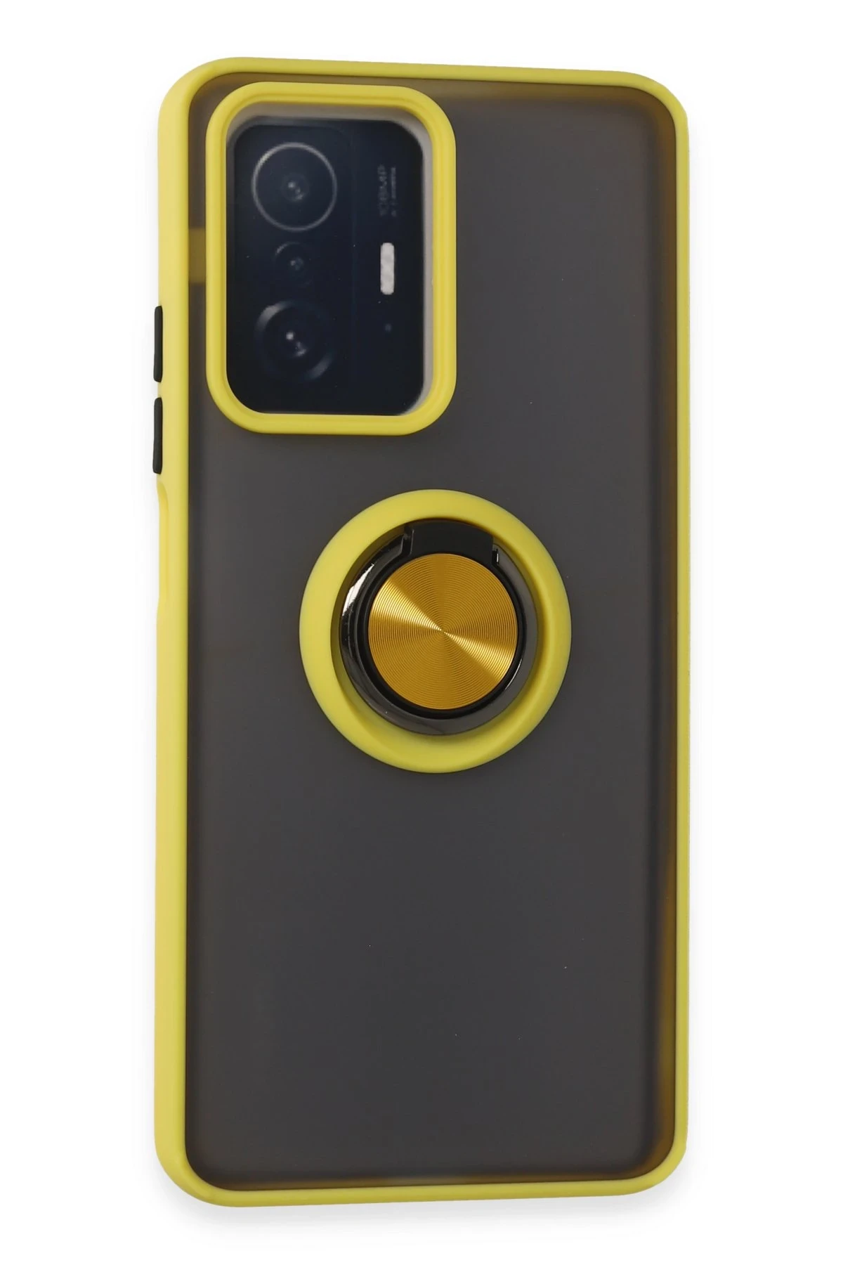 Newface Xiaomi Mi 11T Pro Kılıf Montreal Yüzüklü Silikon Kapak - Sarı