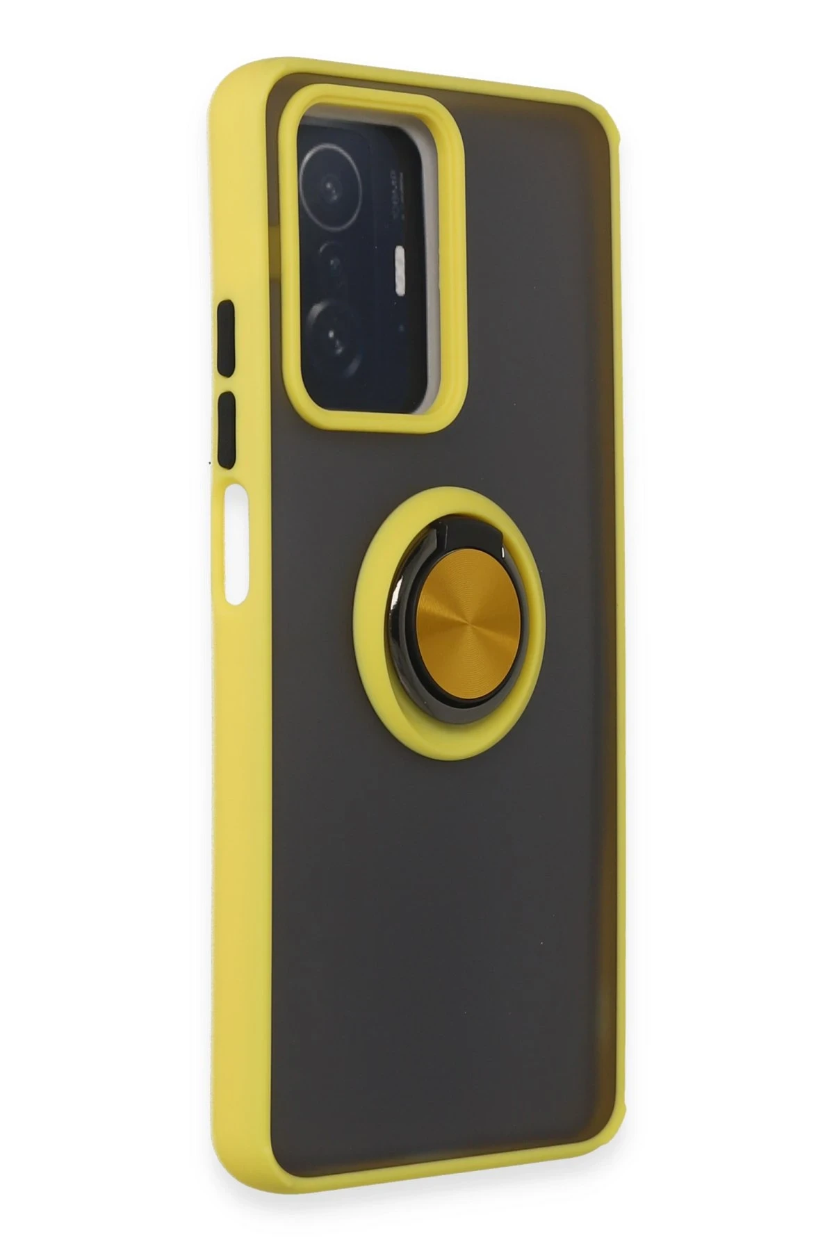 Newface Xiaomi Mi 11T Pro Kılıf Montreal Yüzüklü Silikon Kapak - Sarı