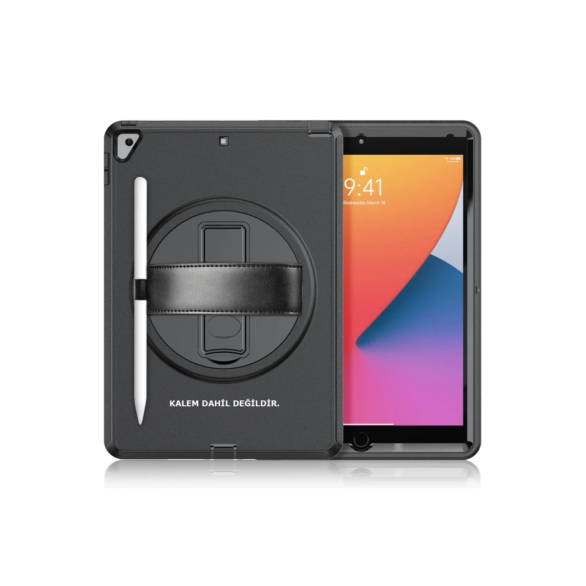 Newface Apple iPad 10.2 (7.nesil) Kılıf Hand Strap Tablet Kılıfı - Siyah — görsel 4