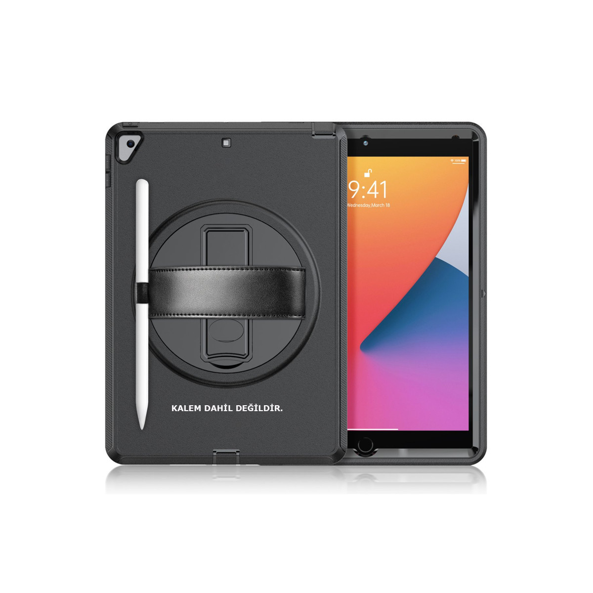 Newface Apple iPad 10.2 (7.nesil) Kılıf Hand Strap Tablet Kılıfı - Siyah — görsel 7
