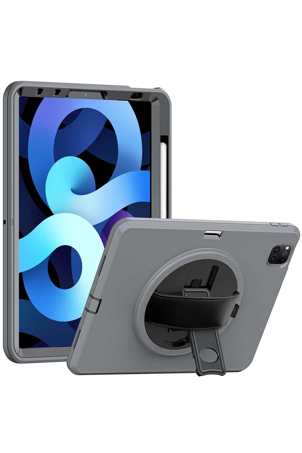 Newface iPad Pro 11 (2018) Kılıf Hand Strap Tablet Kılıfı - Gri