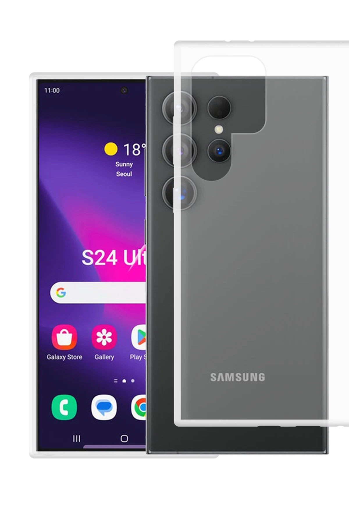Newface Samsung Galaxy S24 Ultra Kılıf Lüx Şeffaf Silikon