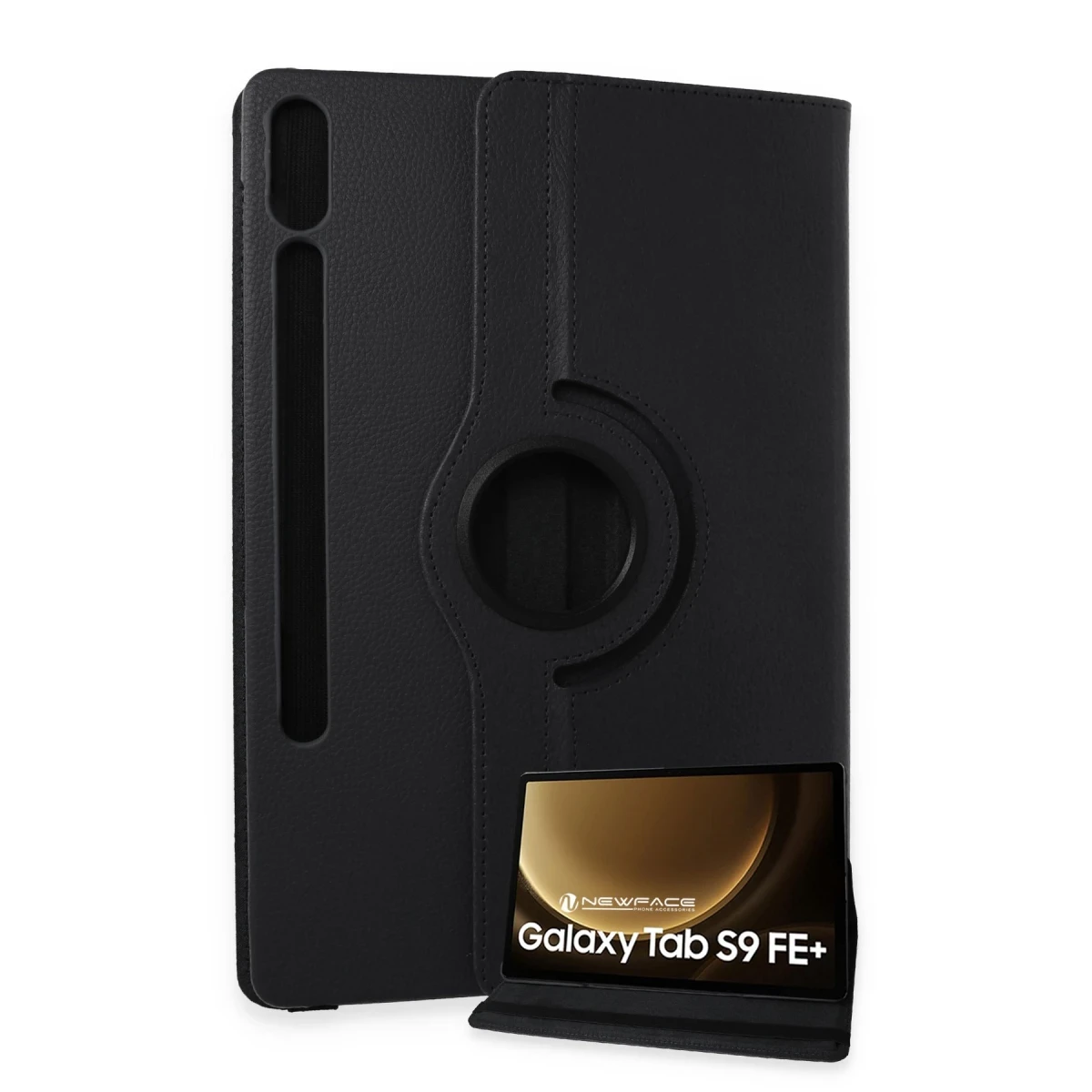 Newface Samsung Galaxy X610 Tab S9 FE Plus 12.4 Kılıf 360 Tablet Deri Kılıf - Siyah — görsel 5
