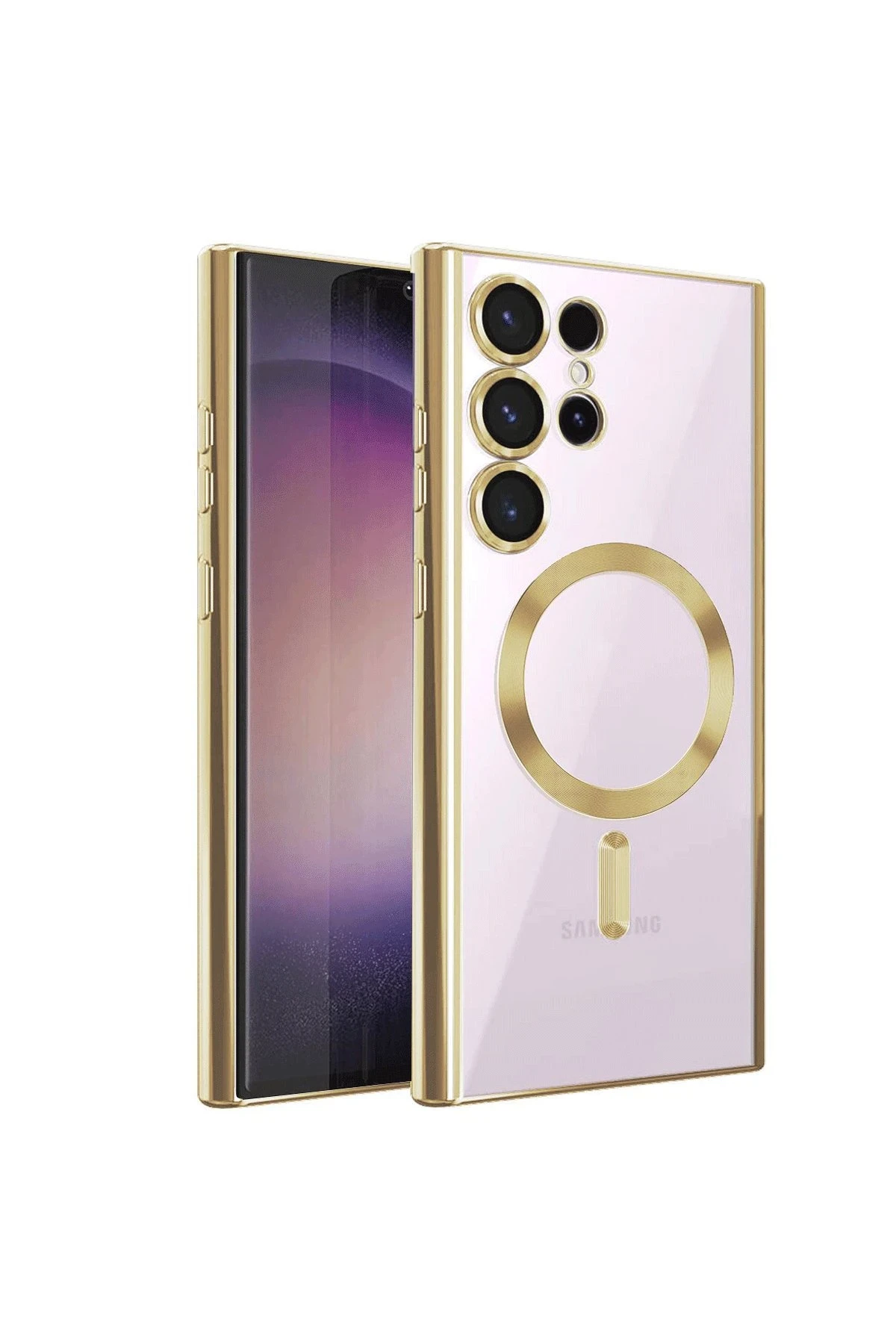 Newface Samsung Galaxy S22 Ultra Kılıf Kross Magneticsafe Kapak - Gold