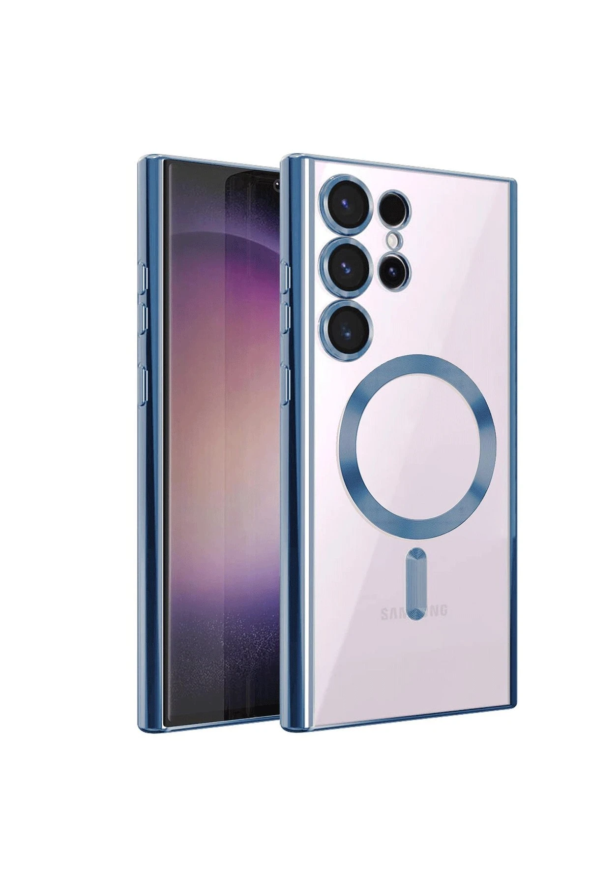Newface Samsung Galaxy S22 Ultra Kılıf Kross Magneticsafe Kapak - Sierra Blue