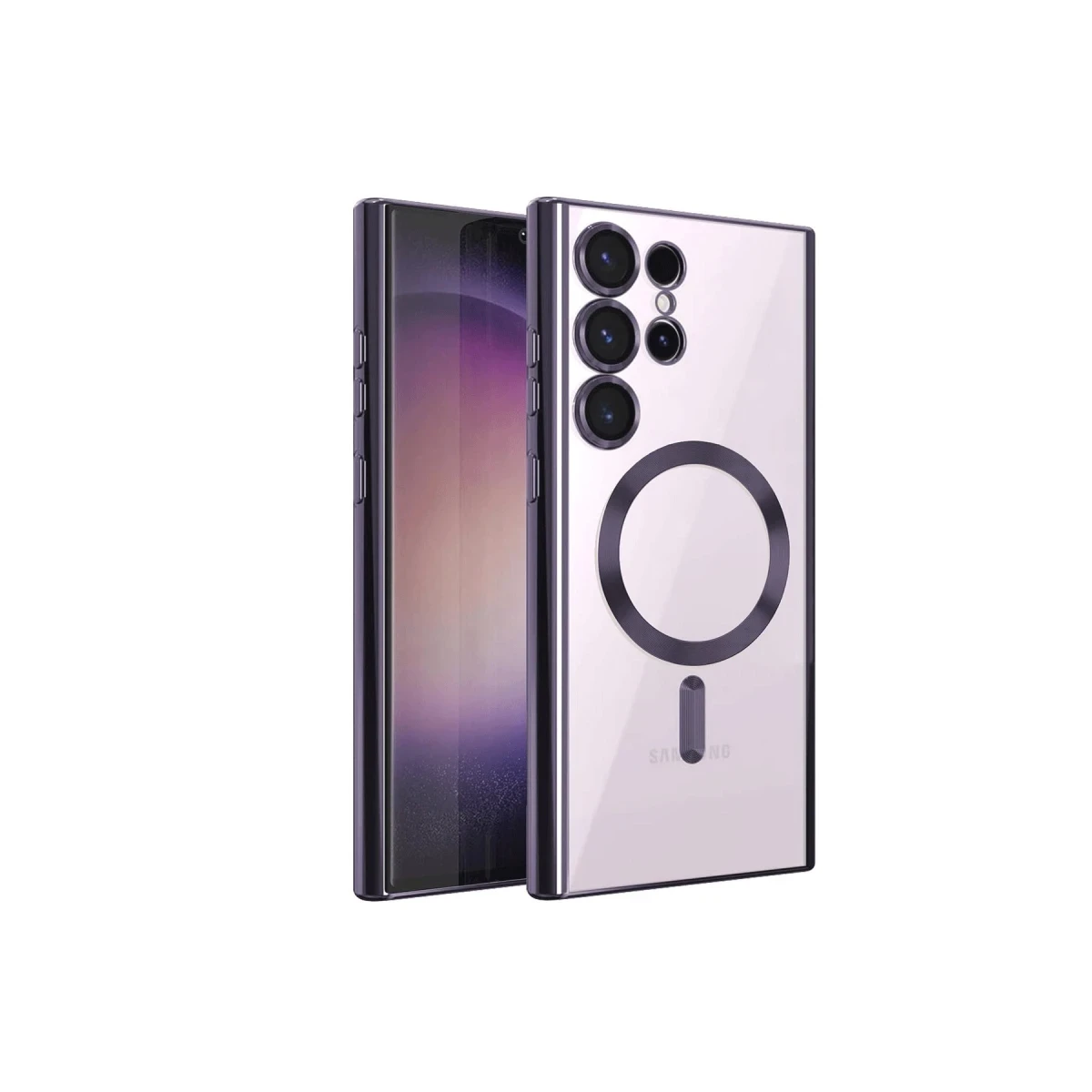 Newface Samsung Galaxy S22 Ultra Kılıf Kross Magneticsafe Kapak - Mor