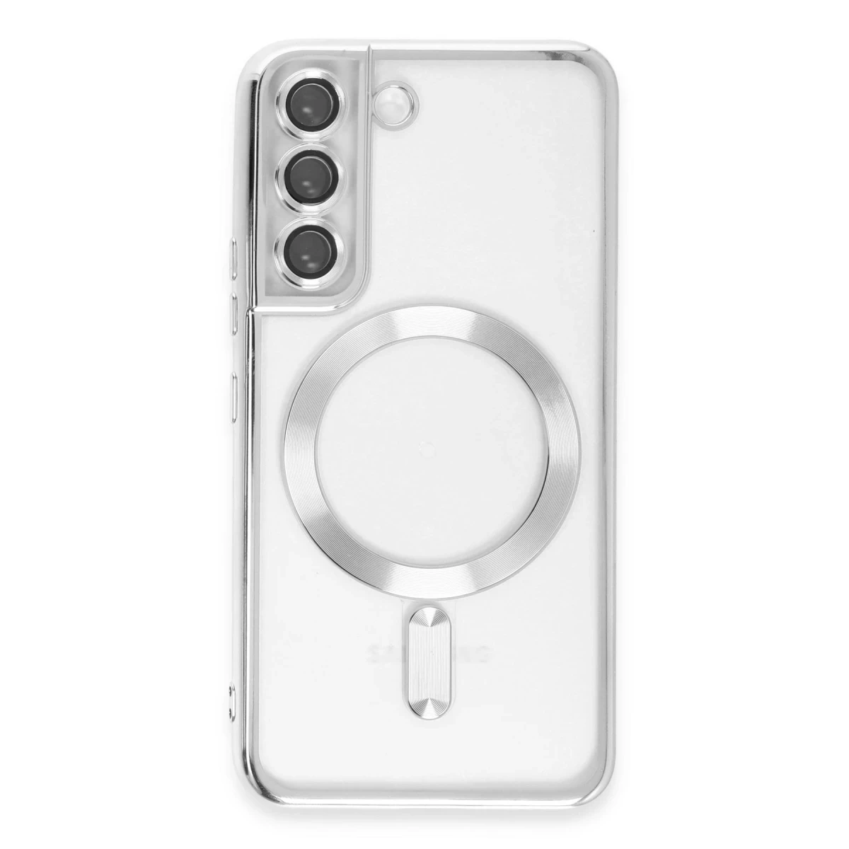 Newface Samsung Galaxy S22 Kılıf Kross Magneticsafe Kapak - Gümüş
