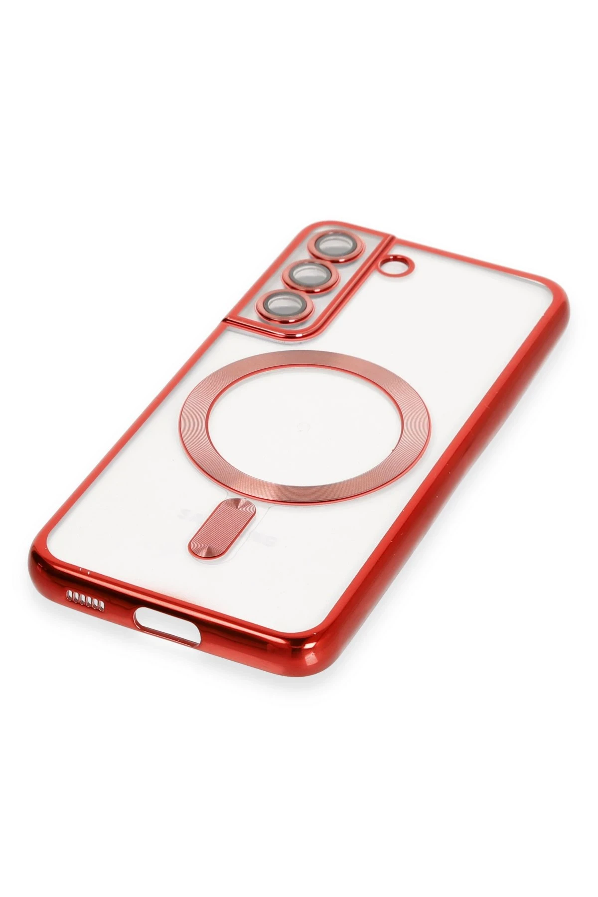 Newface Samsung Galaxy S22 Kılıf Kross Magneticsafe Kapak - Kırmızı