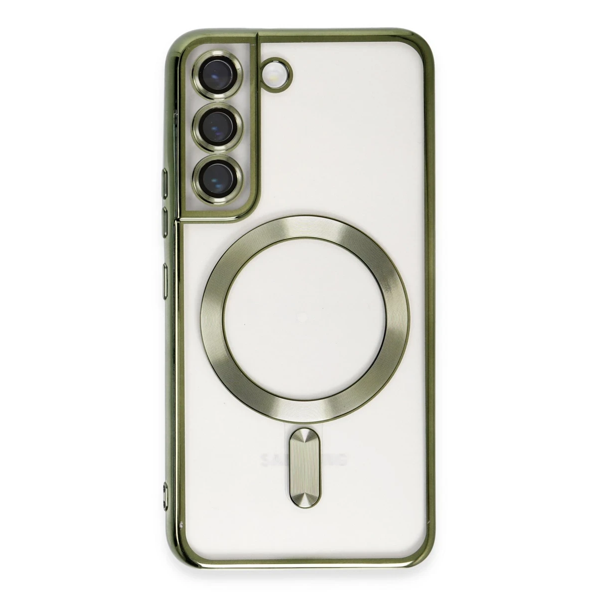 Newface Samsung Galaxy S22 Kılıf Kross Magneticsafe Kapak - Koyu Yeşil