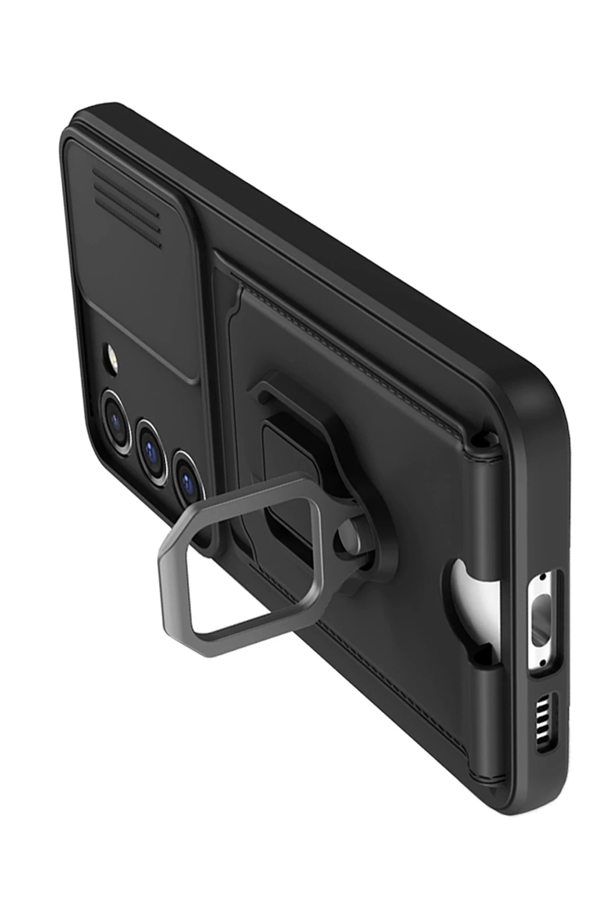 Newface Samsung Galaxy S24 Kılıf Zuma Kartvizitli Yüzüklü Silikon - Siyah — görsel 3
