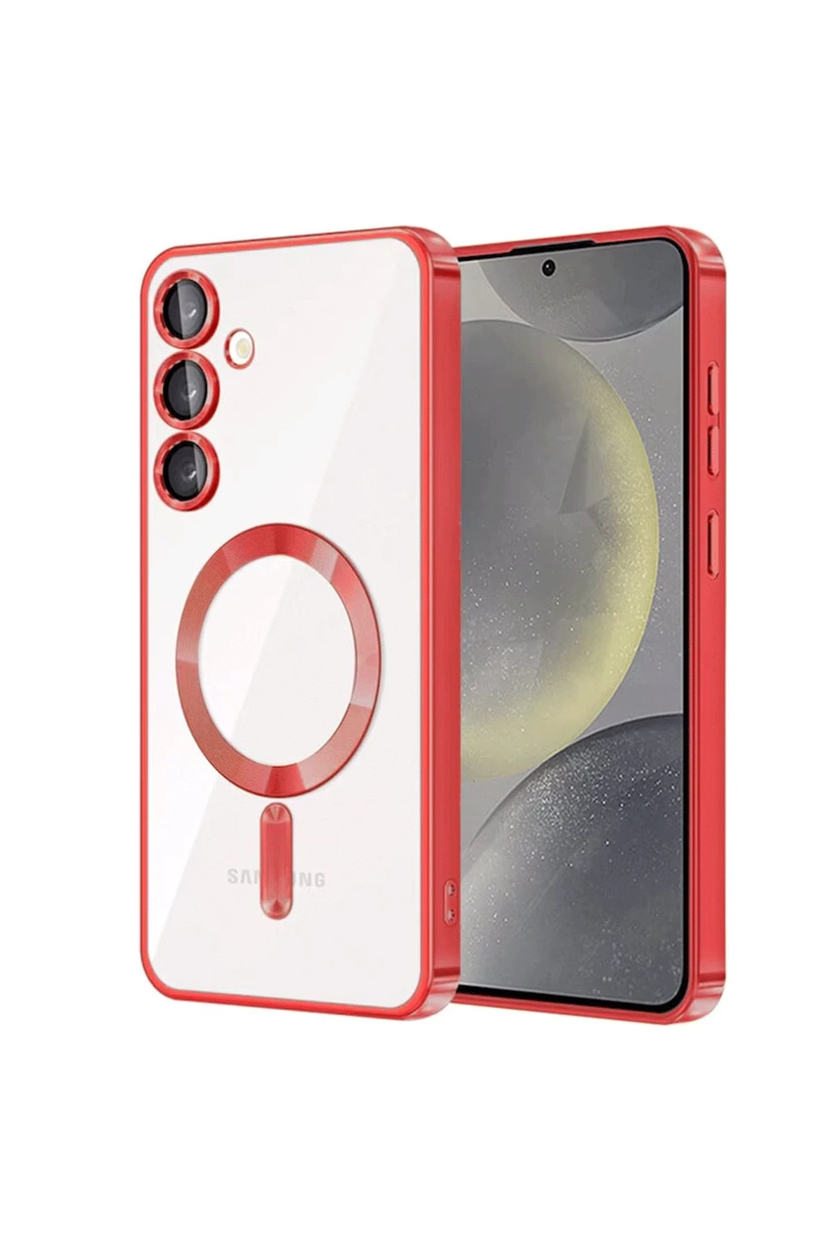 Newface Samsung Galaxy S23 Kılıf Kross Magneticsafe Kapak - Kırmızı