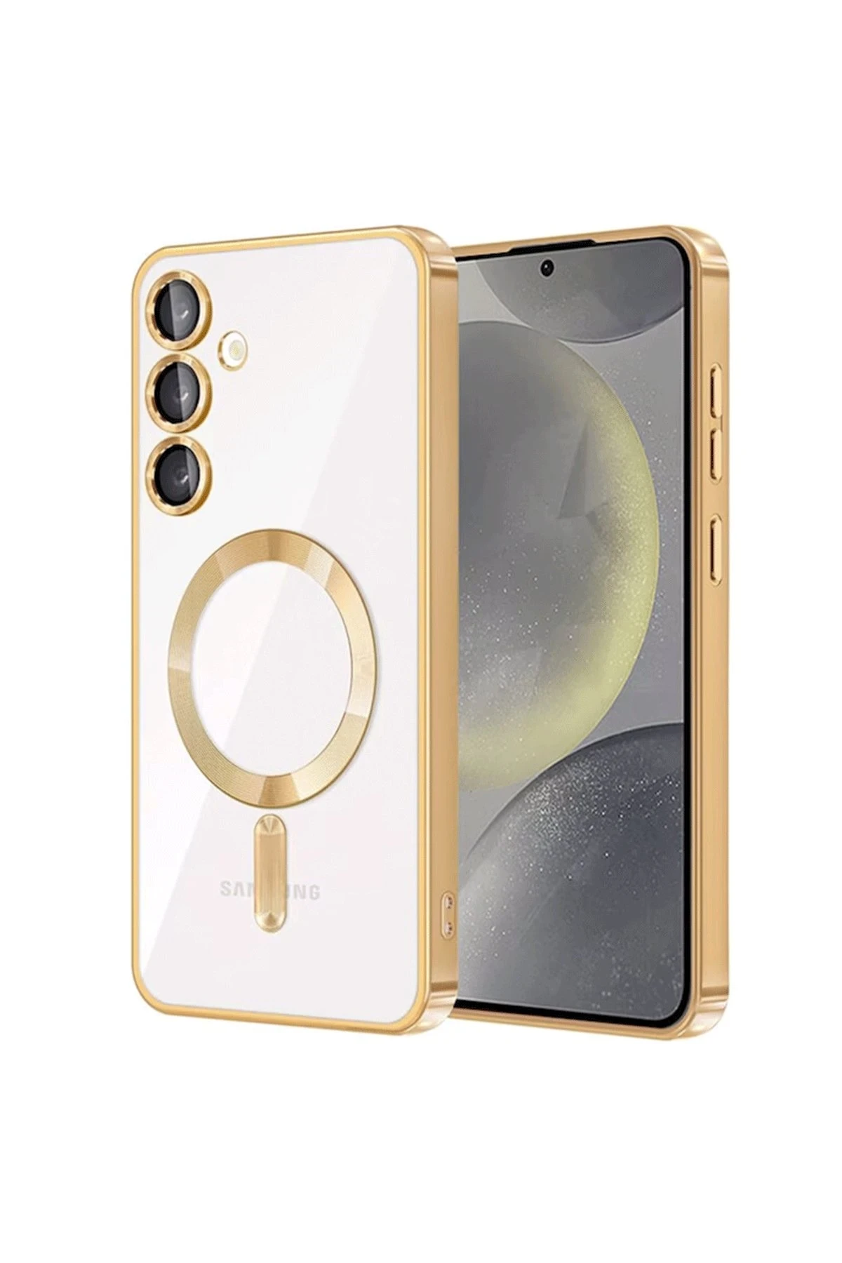Newface Samsung Galaxy S23 Kılıf Kross Magneticsafe Kapak - Gold