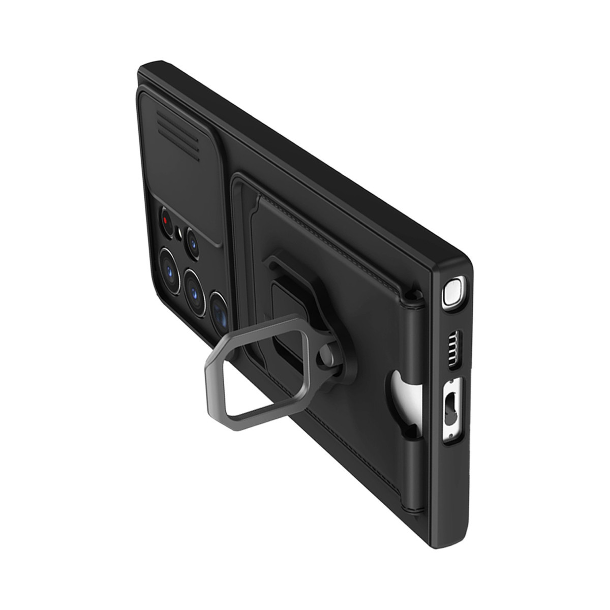 Newface Samsung Galaxy S24 Ultra Kılıf Zuma Kartvizitli Yüzüklü Silikon - Siyah — görsel 11