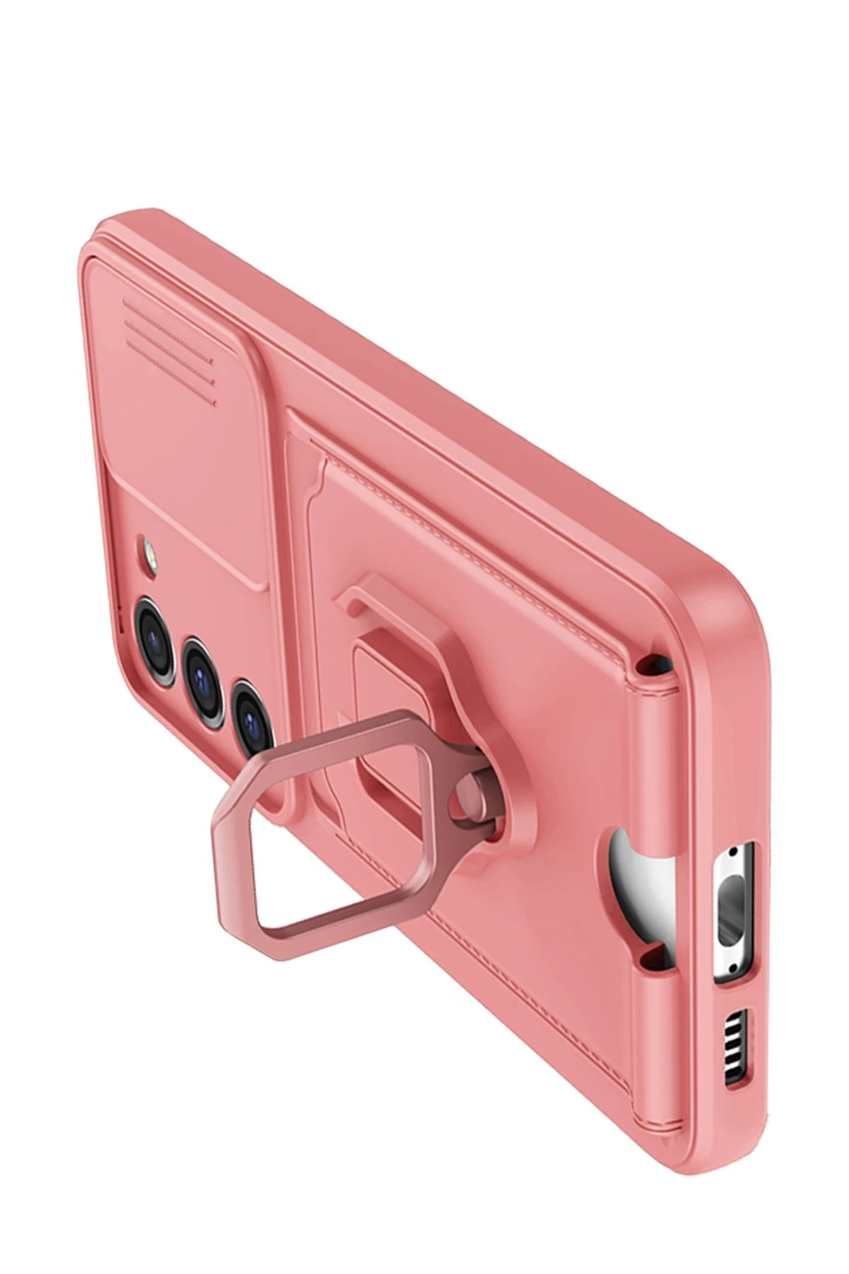 Newface Samsung Galaxy S24 Plus Kılıf Zuma Kartvizitli Yüzüklü Silikon - Pembe