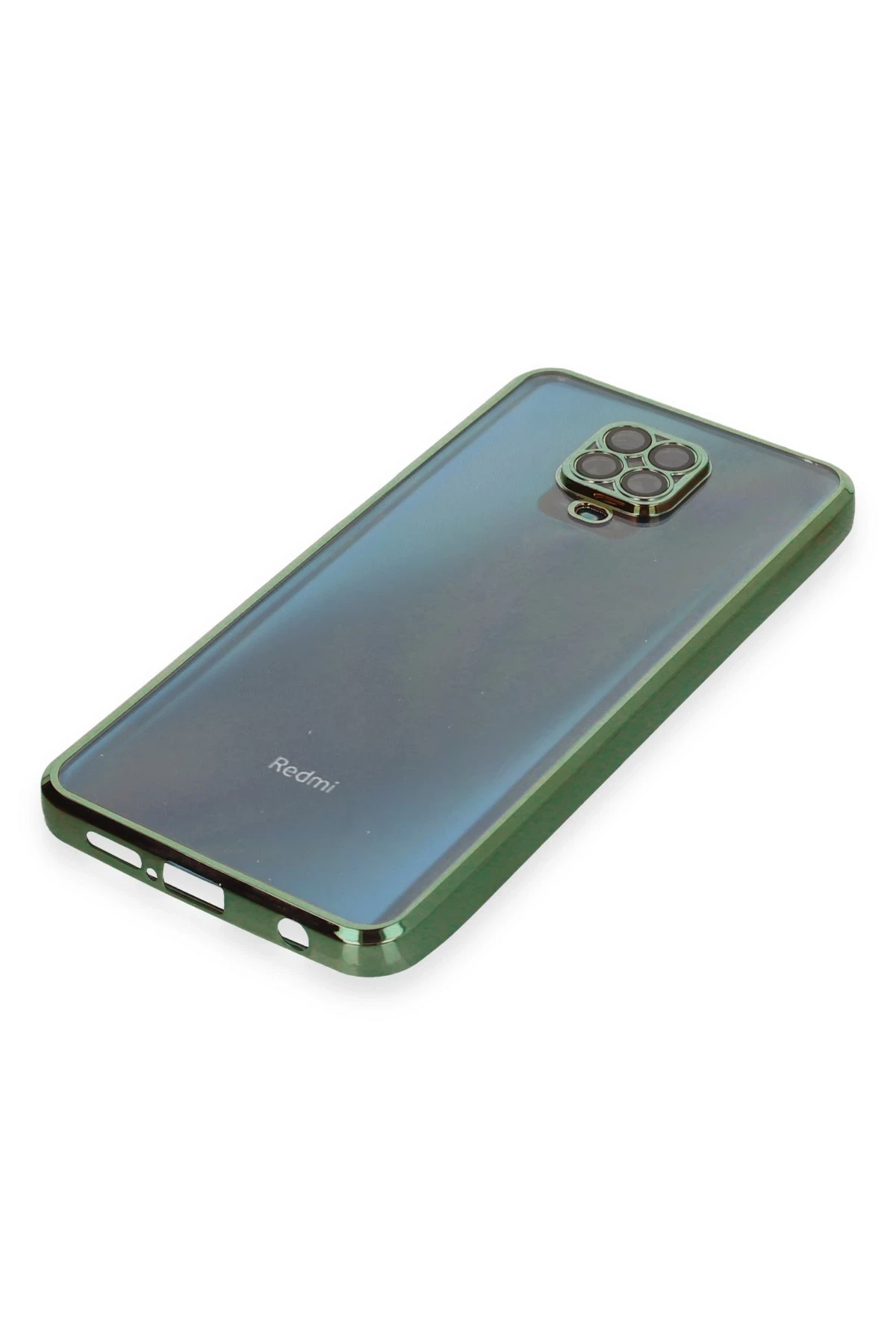 Newface Xiaomi Redmi Note 9 Pro Kılıf Razer Lensli Silikon - Yeşil