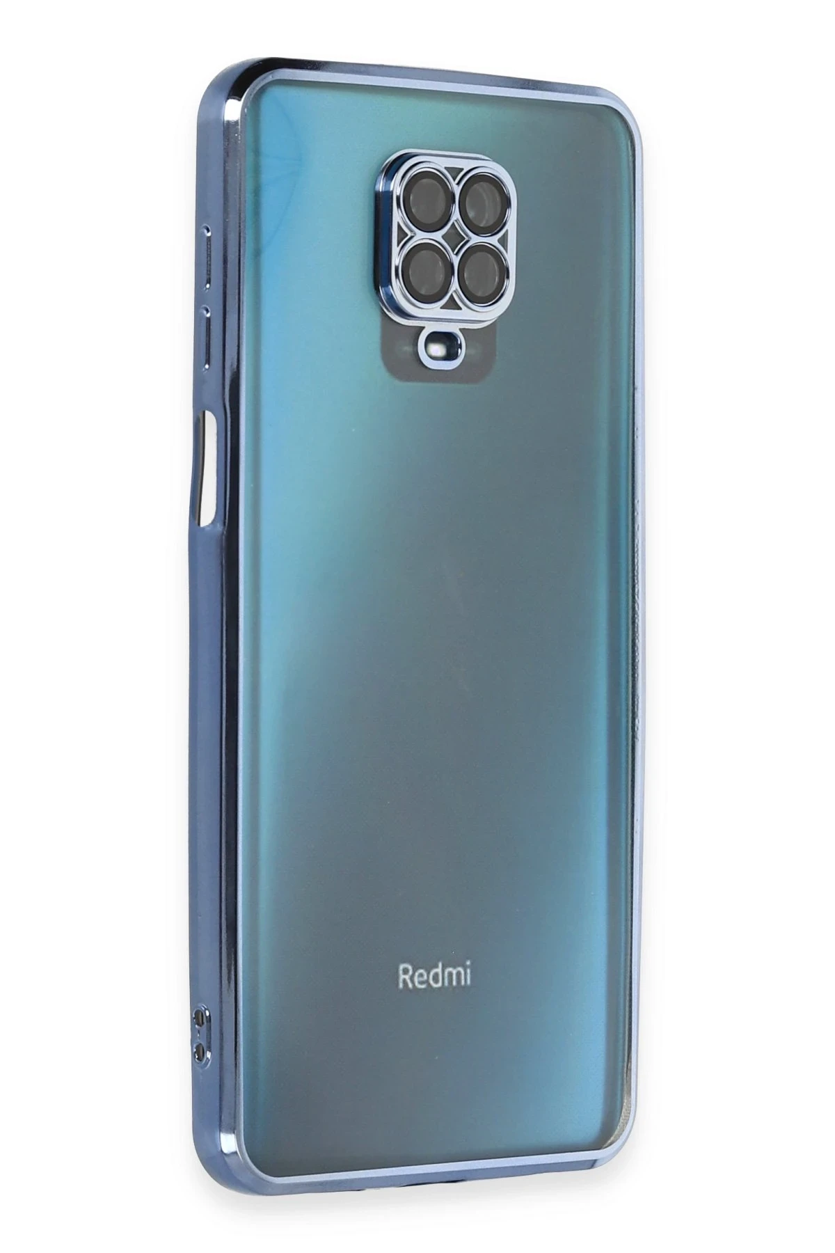 Newface Xiaomi Redmi Note 9 Pro Kılıf Razer Lensli Silikon - Açık Mavi