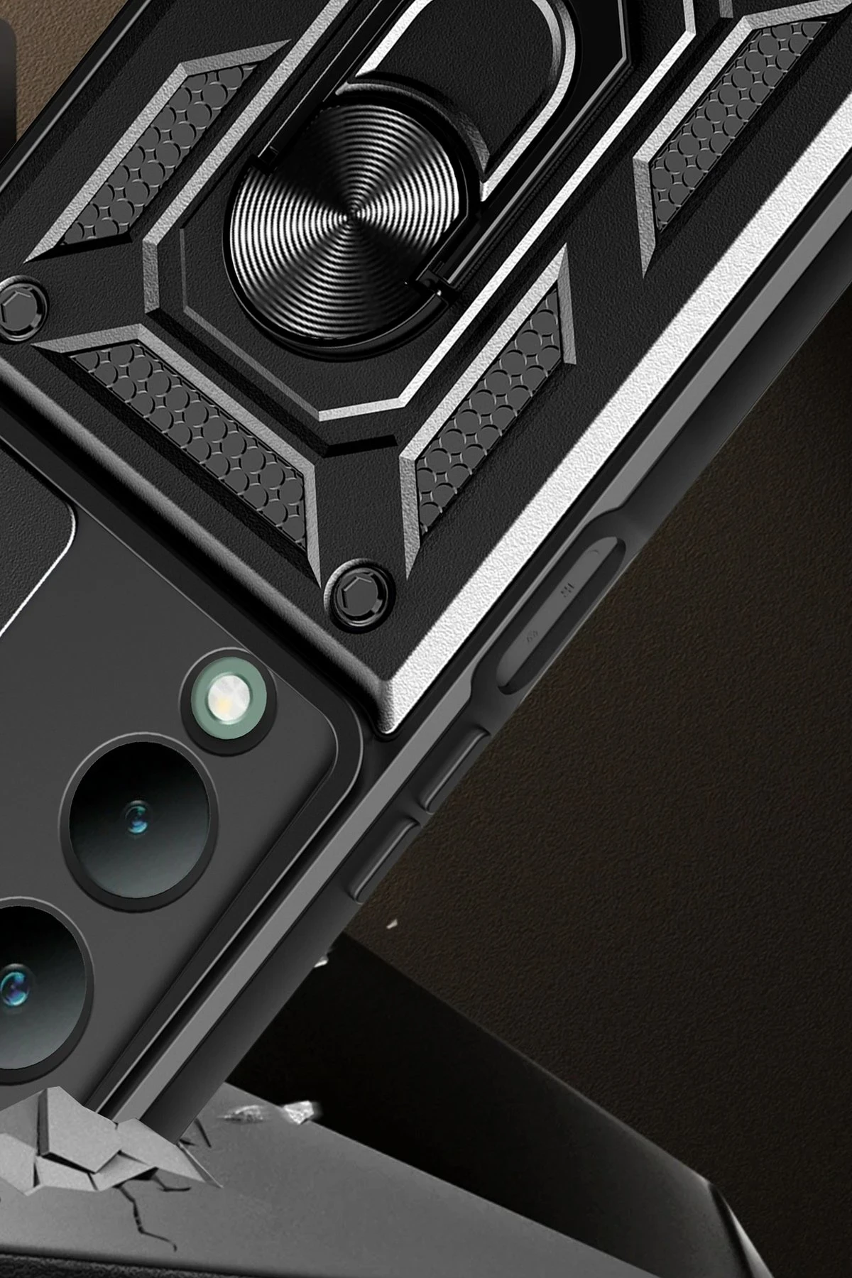 Newface Vivo Y17S Kılıf Pars Lens Yüzüklü Silikon - Siyah — görsel 4