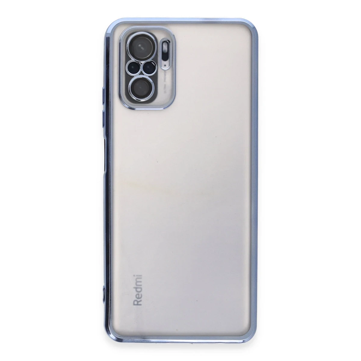 Newface Xiaomi Redmi Note 10 Kılıf Razer Lensli Silikon - Açık Mavi