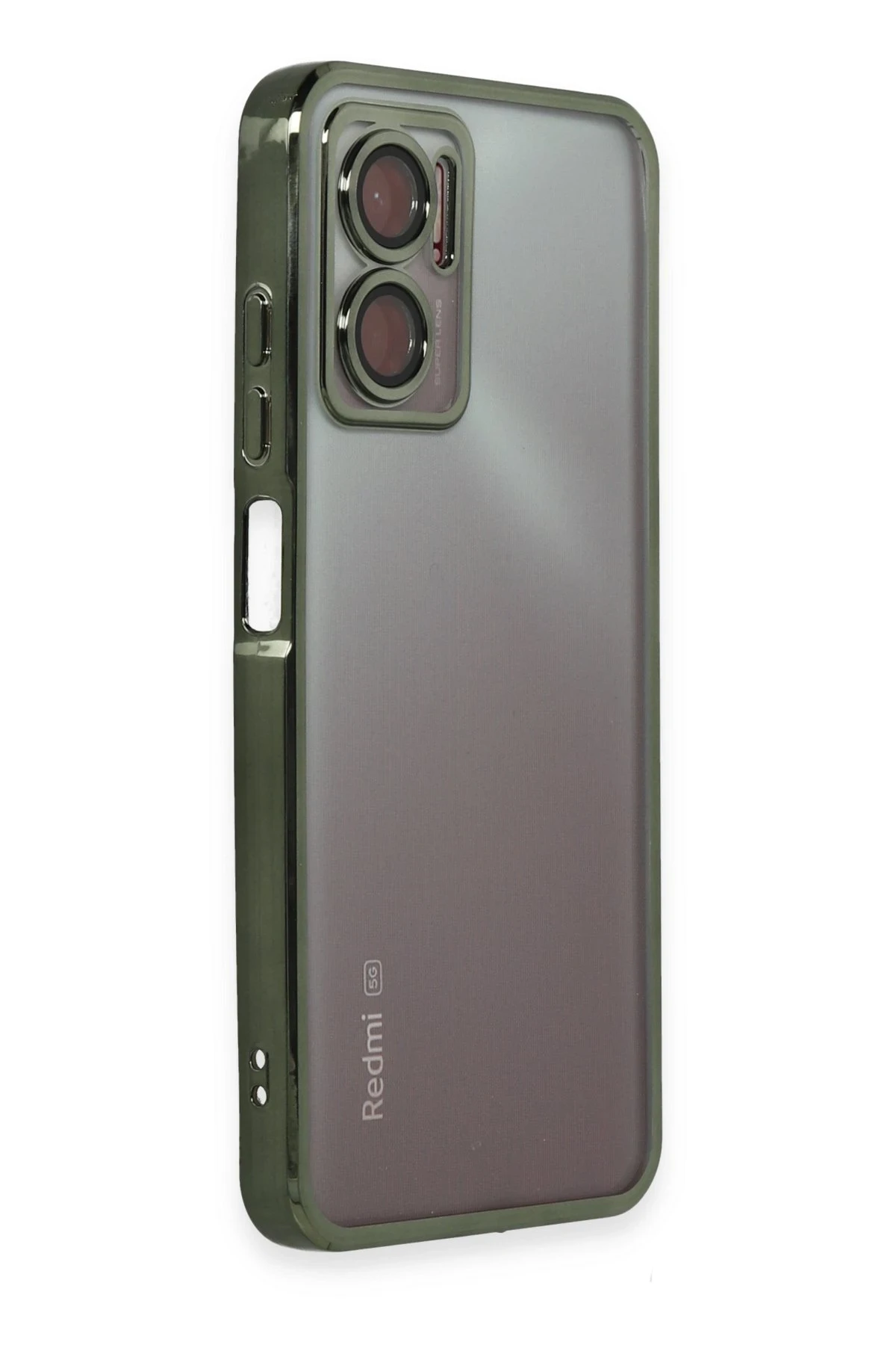 Newface Xiaomi Redmi 10 5G Kılıf Razer Lensli Silikon - Yeşil