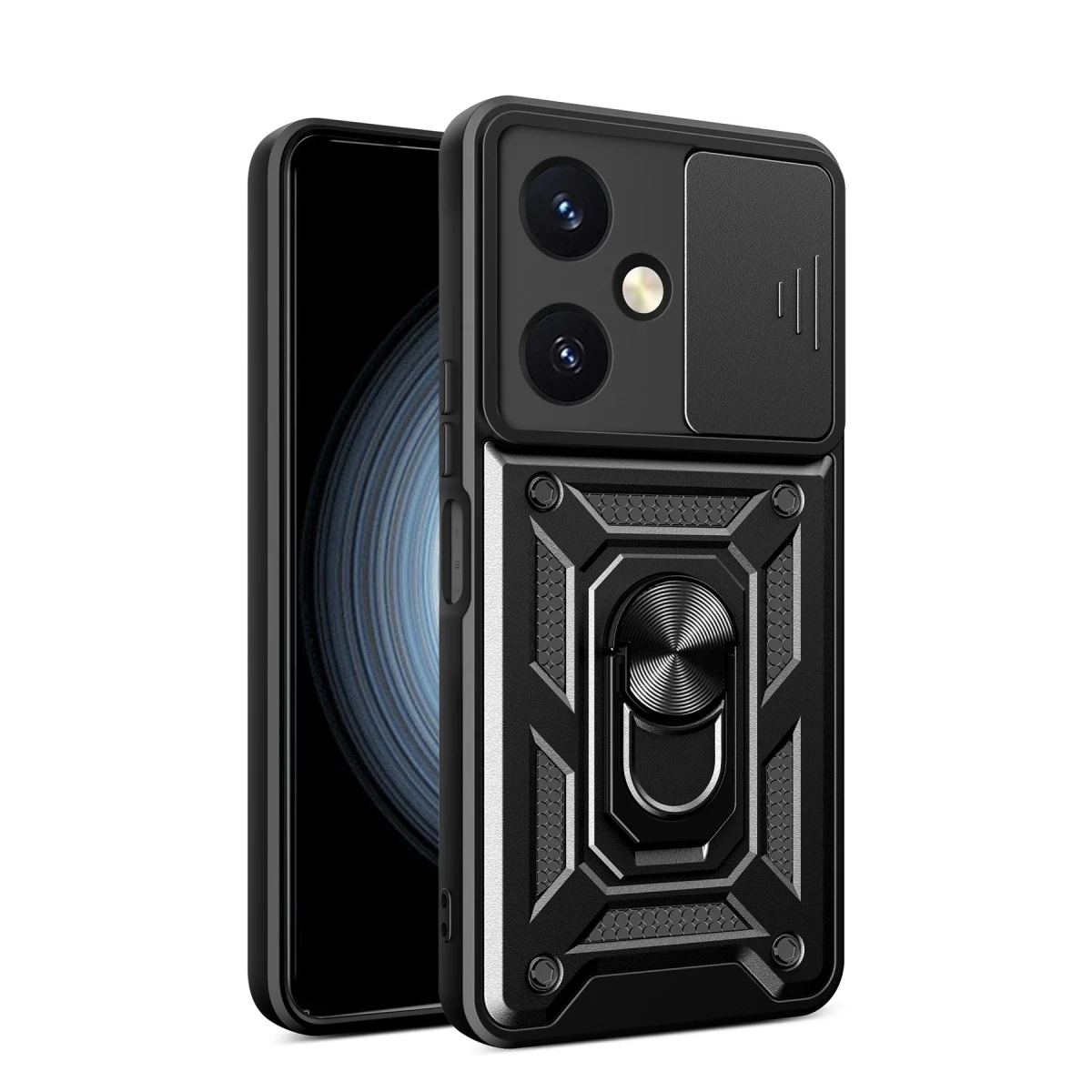 Newface Vivo Y27 Kılıf Pars Lens Yüzüklü Silikon - Siyah — görsel 5