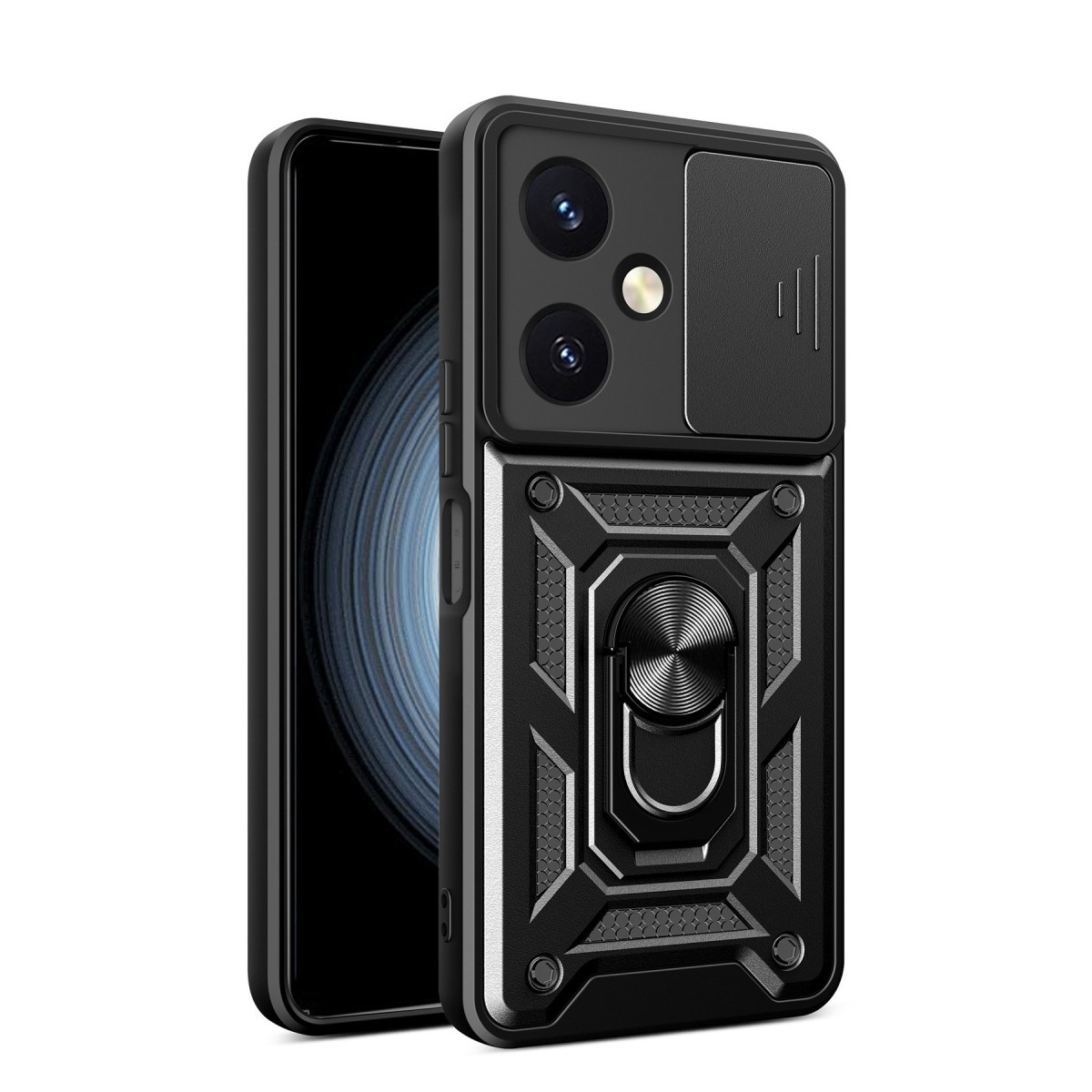 Newface Vivo Y27 Kılıf Pars Lens Yüzüklü Silikon - Siyah — görsel 9