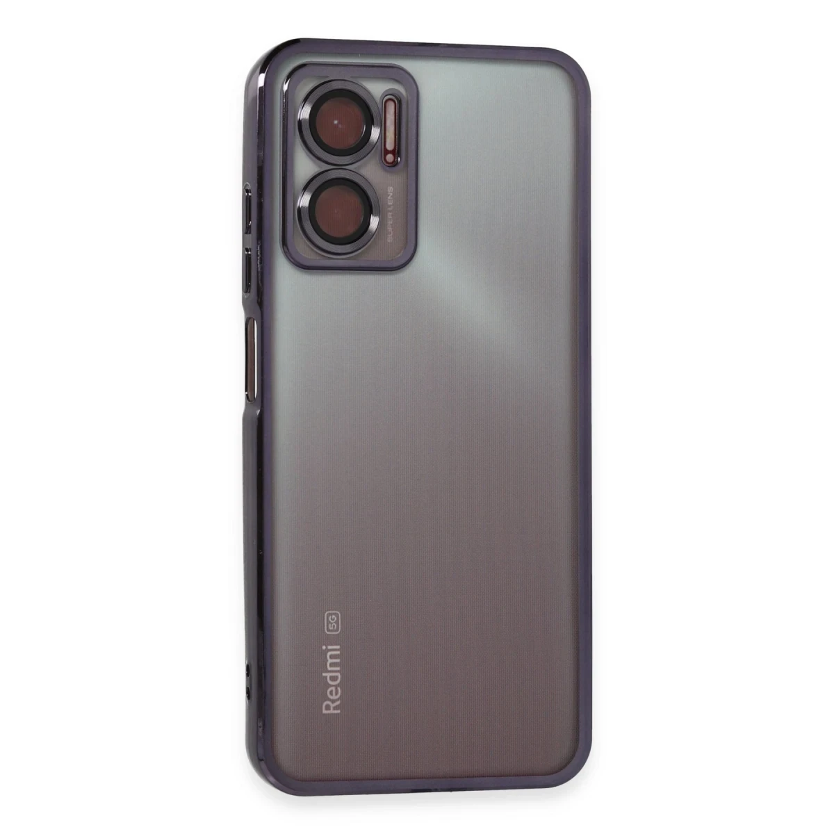 Newface Xiaomi Redmi 10 5G Kılıf Razer Lensli Silikon - Mor